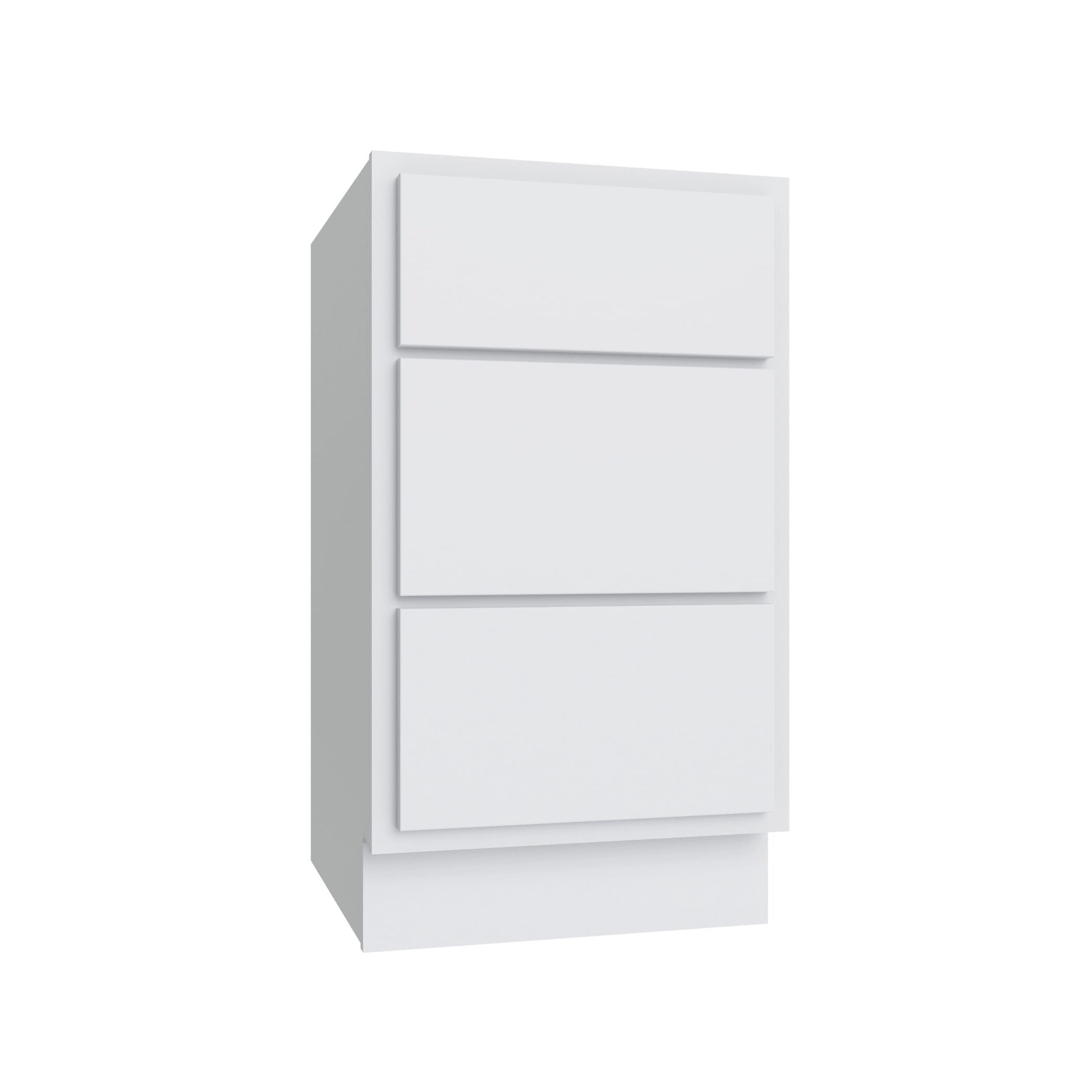 KCD Essential White Vanity Drawer Base - 15" W x 32.5" H x 21" D - Reduced Height - product photo