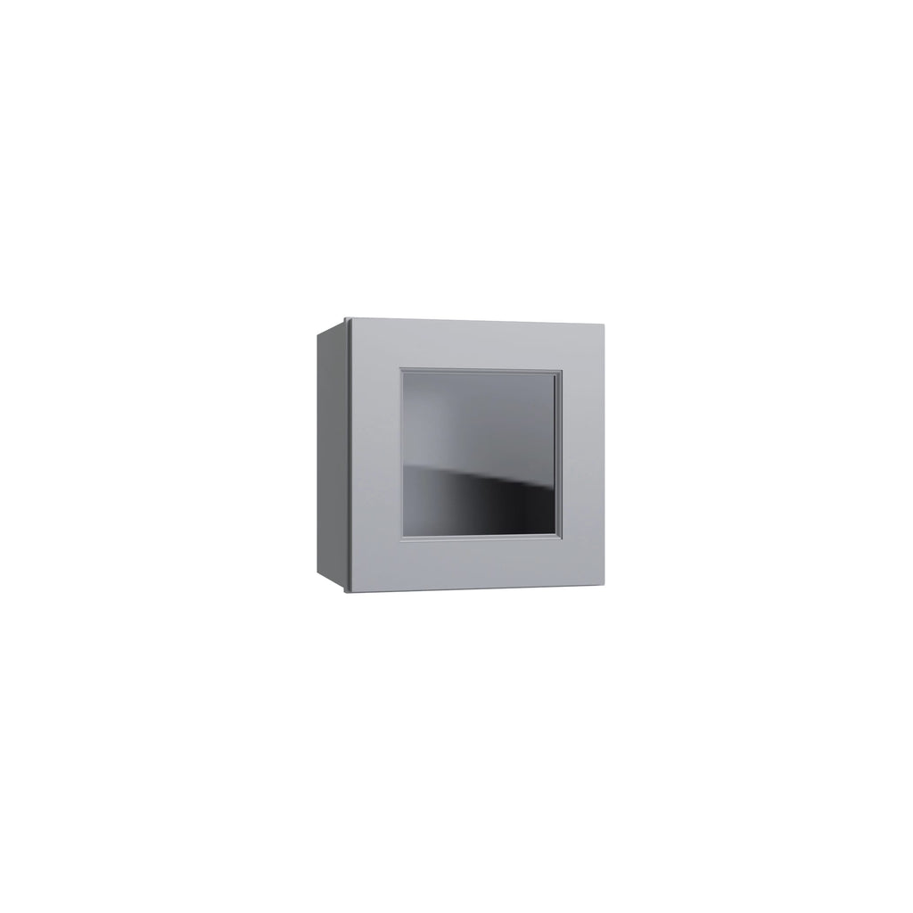 KCD Brooklyn Modern Gray 15" Wall Stacking Cabinets with Glass - product photo