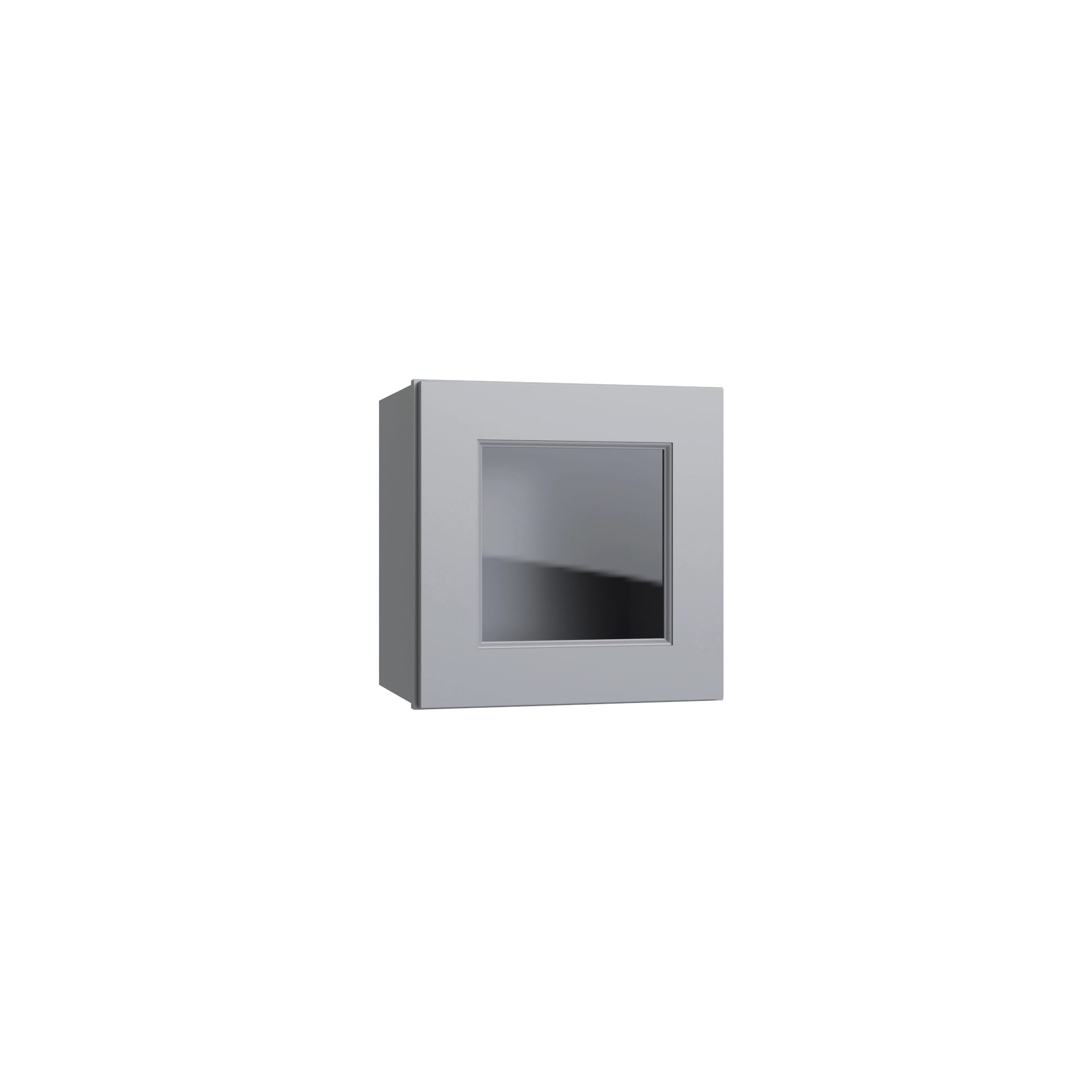 KCD Brooklyn Modern Gray 15" Wall Stacking Cabinets with Glass - product photo