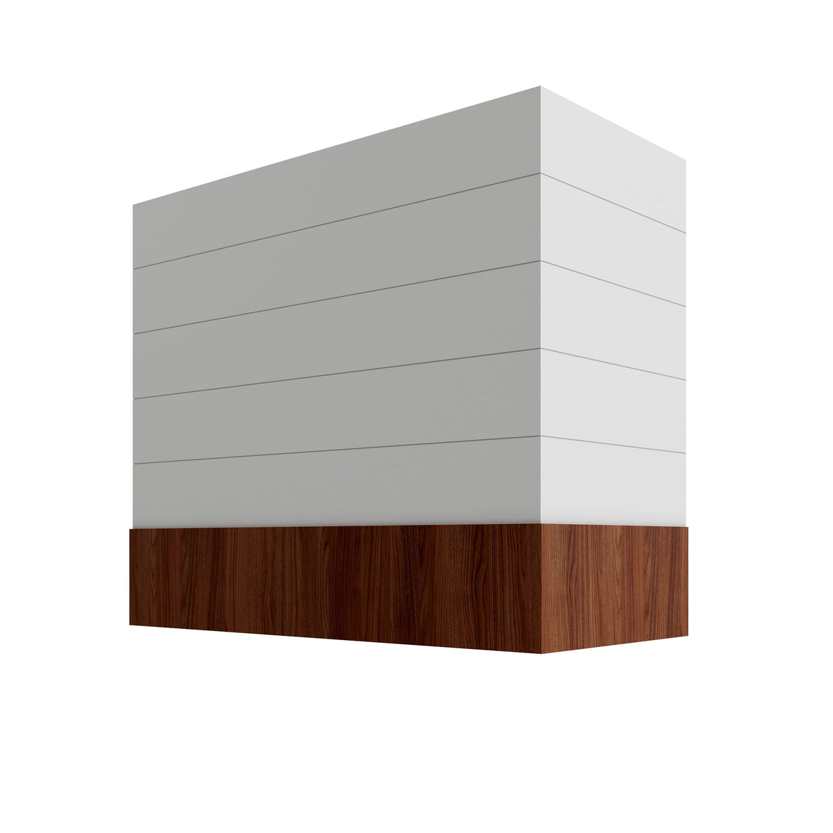 KCD Essential White Box Hood with Shiplap Walnut Band - 48" W x 48" H - product photo