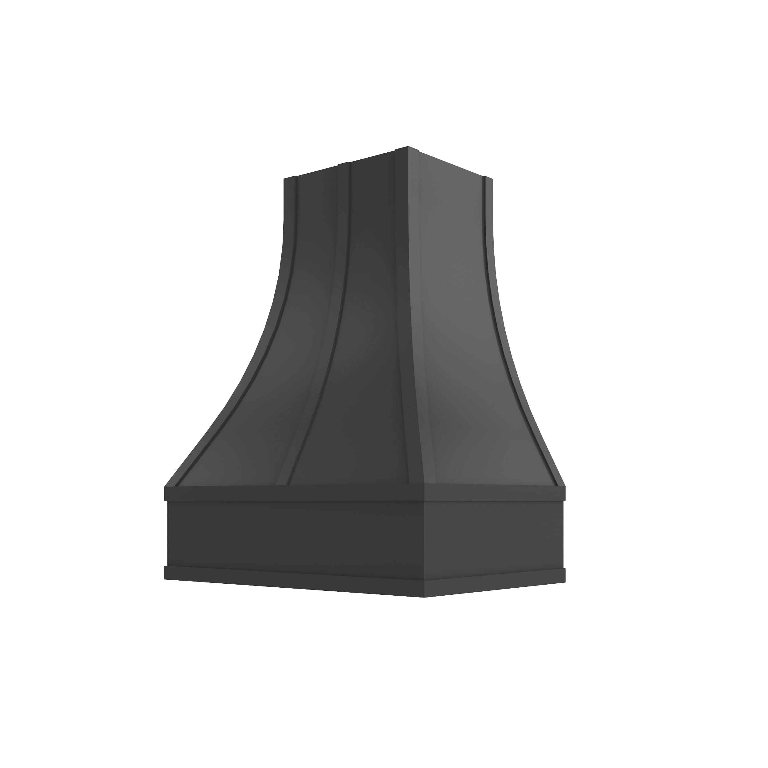 KCD Black Curved Hood with Strapping Flat Trim - 30" W x 30" H - product photo