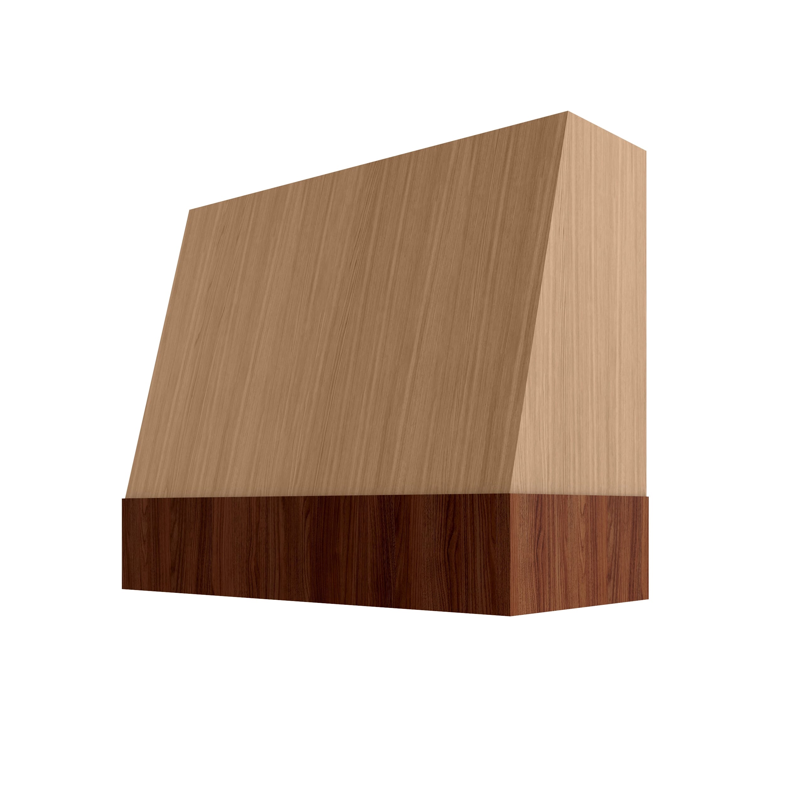 KCD Oslo Oak Angled Hood with Walnut Band - 30" W x 36" H - product photo