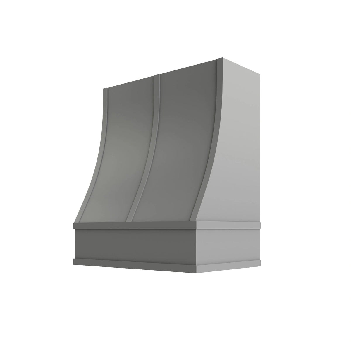 KCD Brooklyn Modern Gray Sloped Hood with Strapping Flat Trim - 30" W x 36" H - product photo