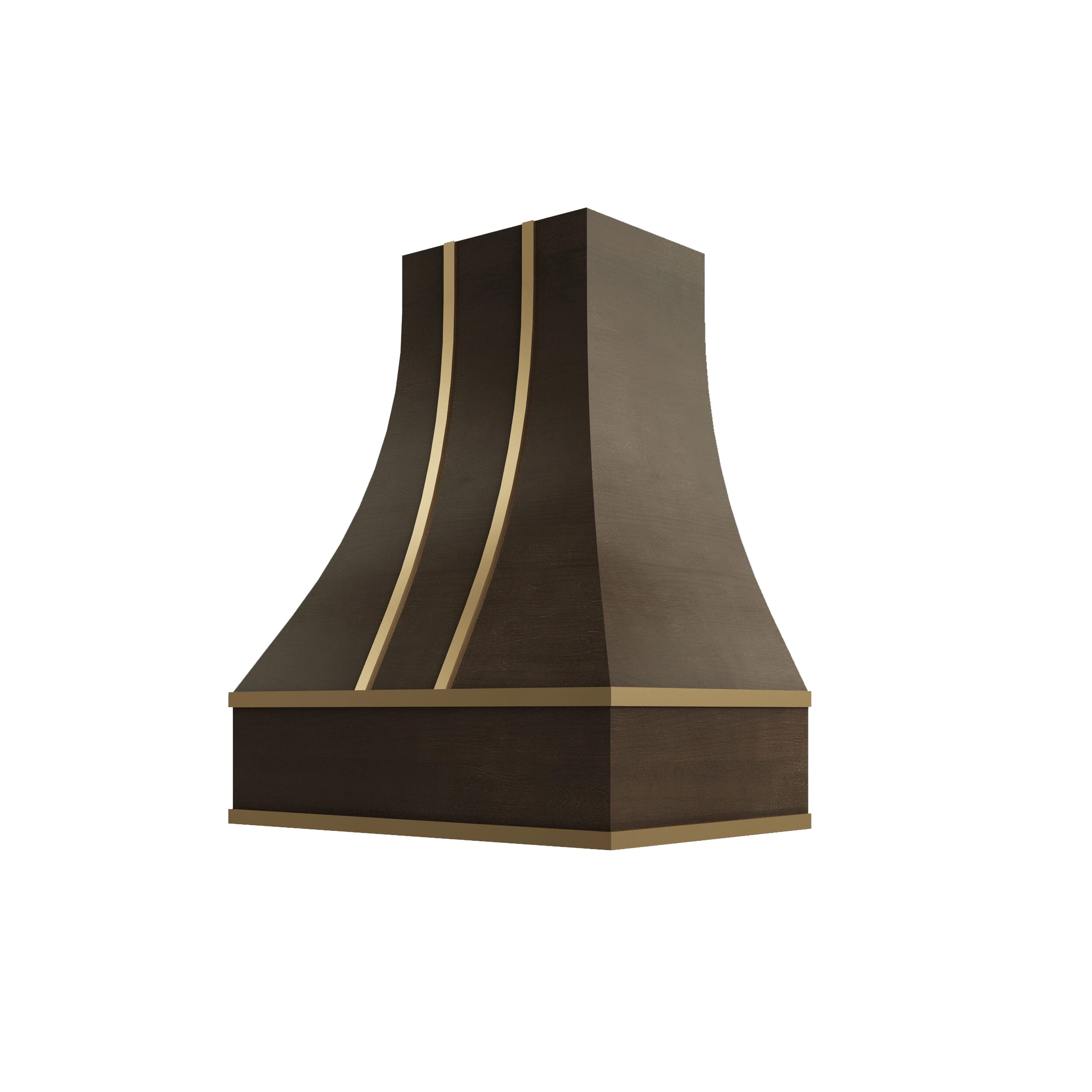 KCD Brooklyn Slate Curved Hood with Brass Strapping - 30" W x 36" H - product photo