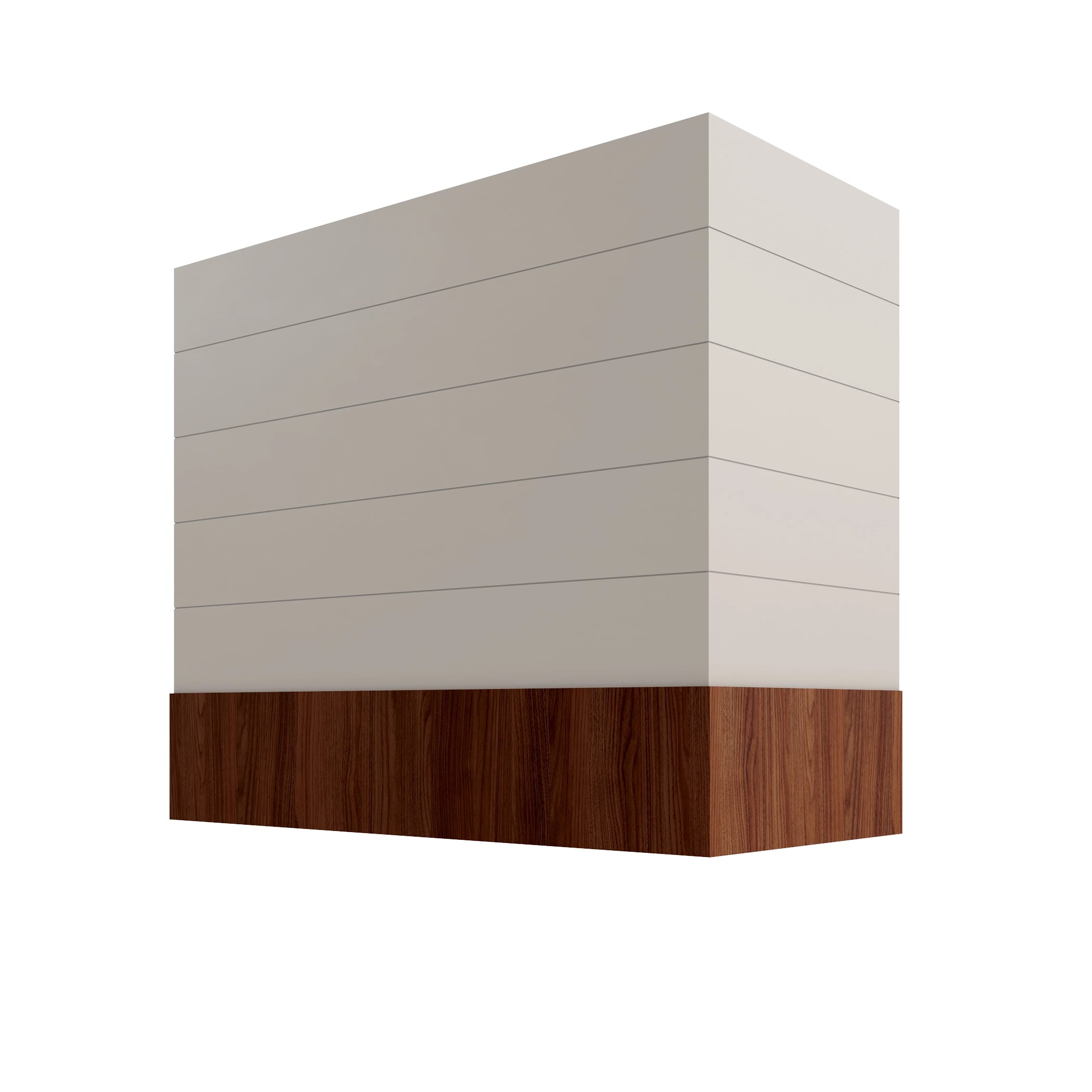 KCD Shaker Sand Box Hood with Shiplap Walnut Band - 42" W x 48" H - product photo