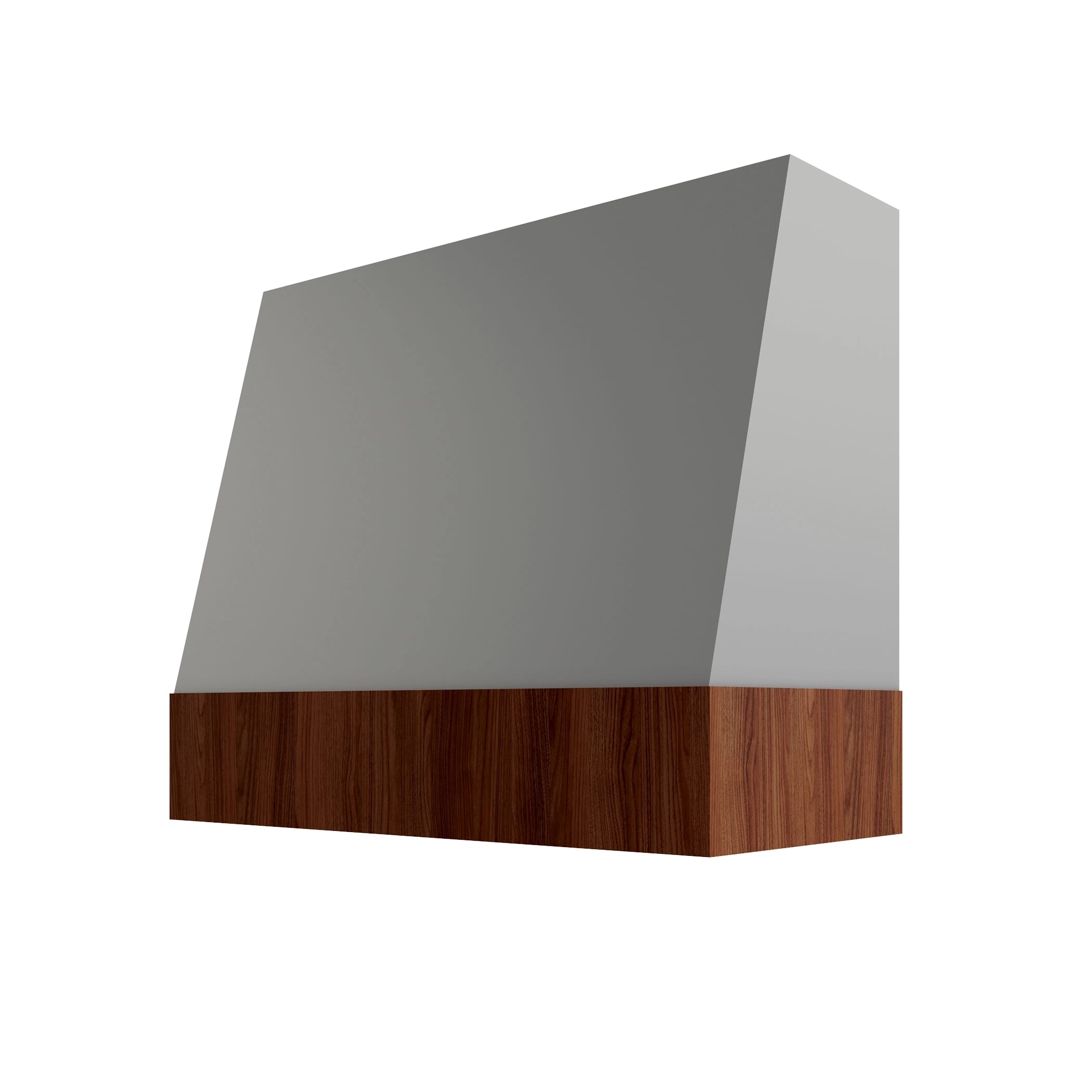 KCD Essential Gray Angled Hood with Walnut Band - 36" W x 30" H - product photo
