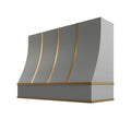KCD Essential Gray Sloped Hood with Brass Strapping - 48" W x 30" H - product photo