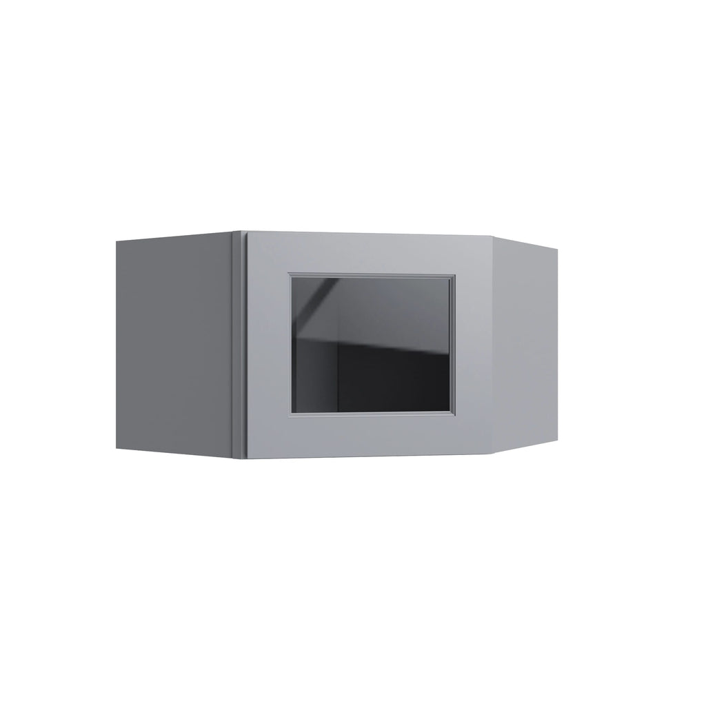 KCD Brooklyn Modern Gray 15" Corner Wall Stacking Cabinets - 24" W - product photo