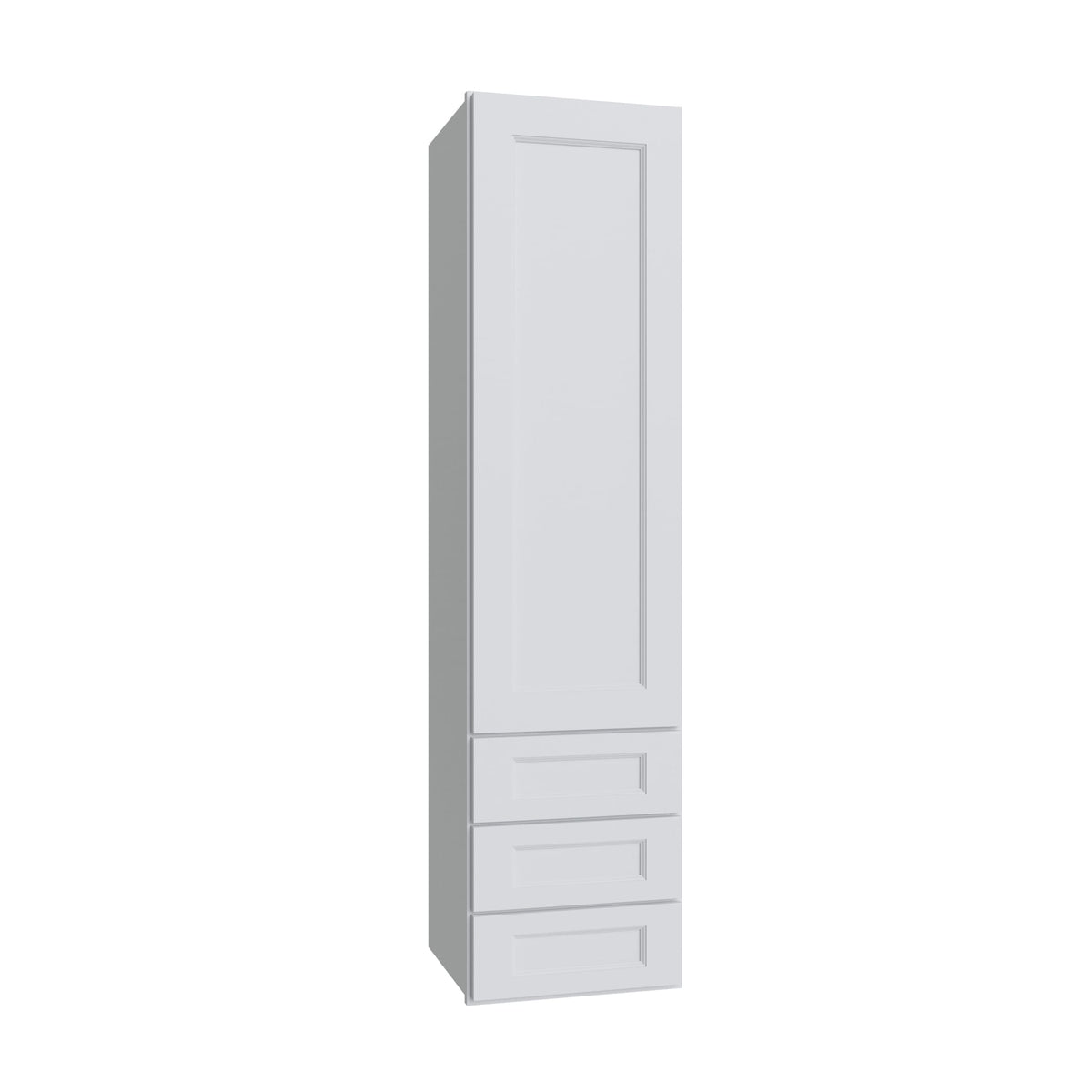 KCD Brooklyn Bright White Wall Twr w/ 3 Drws - 15" W x 54" H x 14.5" D - product photo