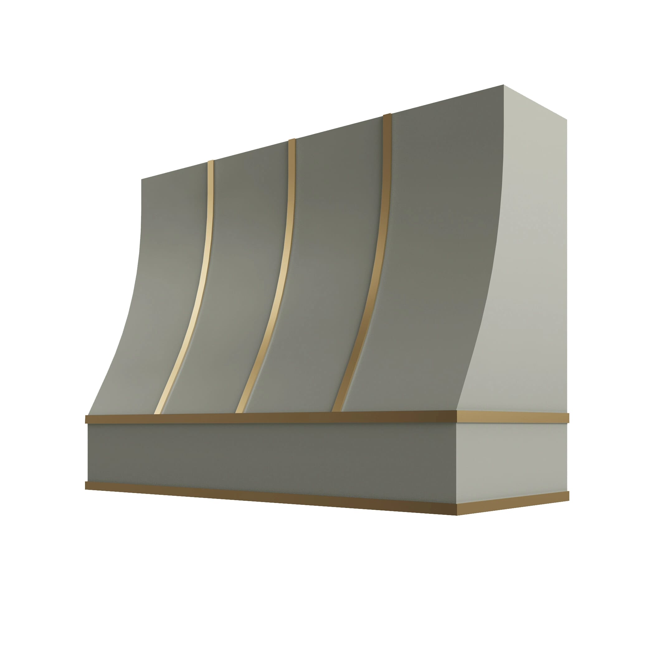 KCD Shaker Moss Sloped Hood with Brass Strapping - 48" W x 30" H - product photo