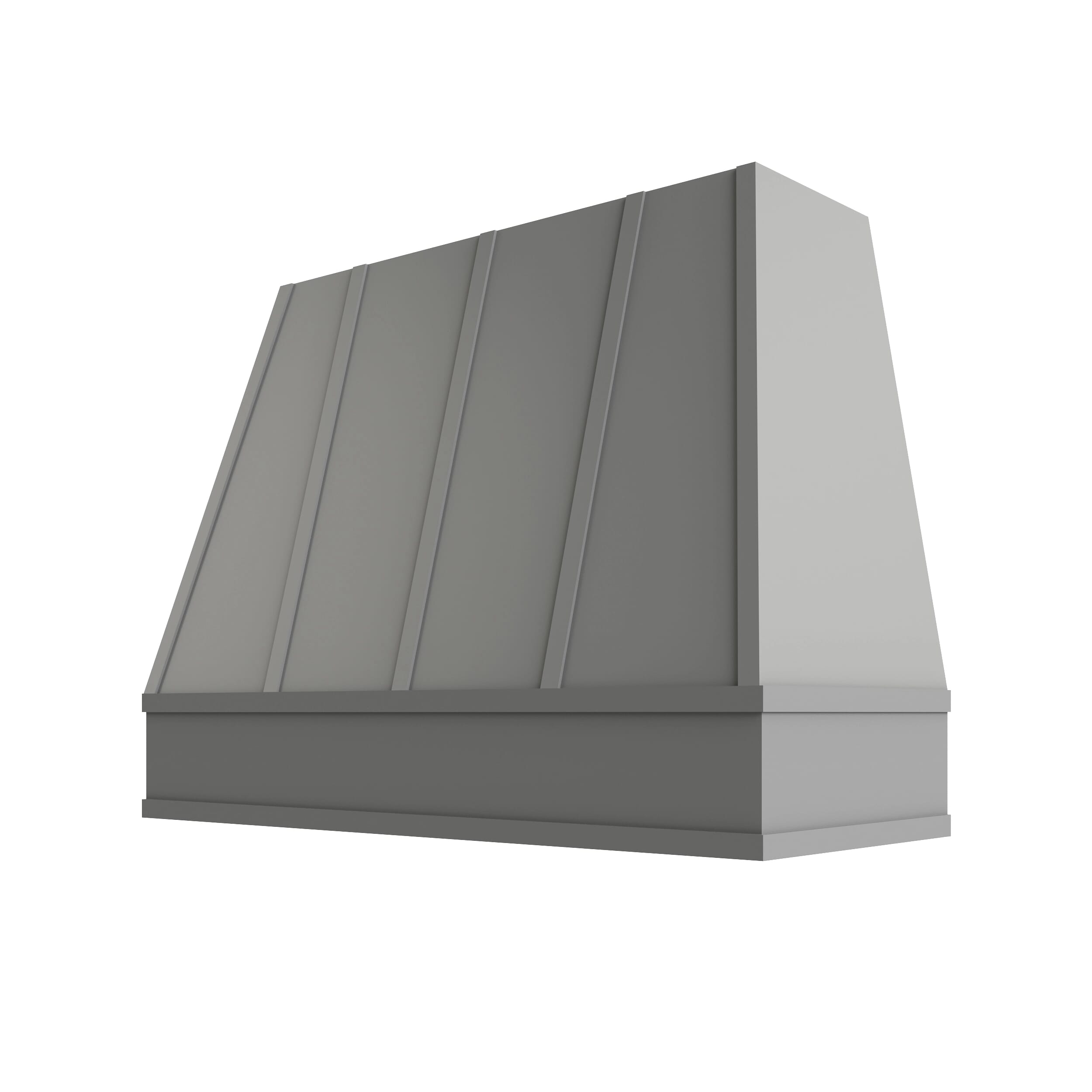 KCD Brooklyn Modern Gray Tapered Hood with Strapping Flat Trim - 48" W x 30" H - product photo
