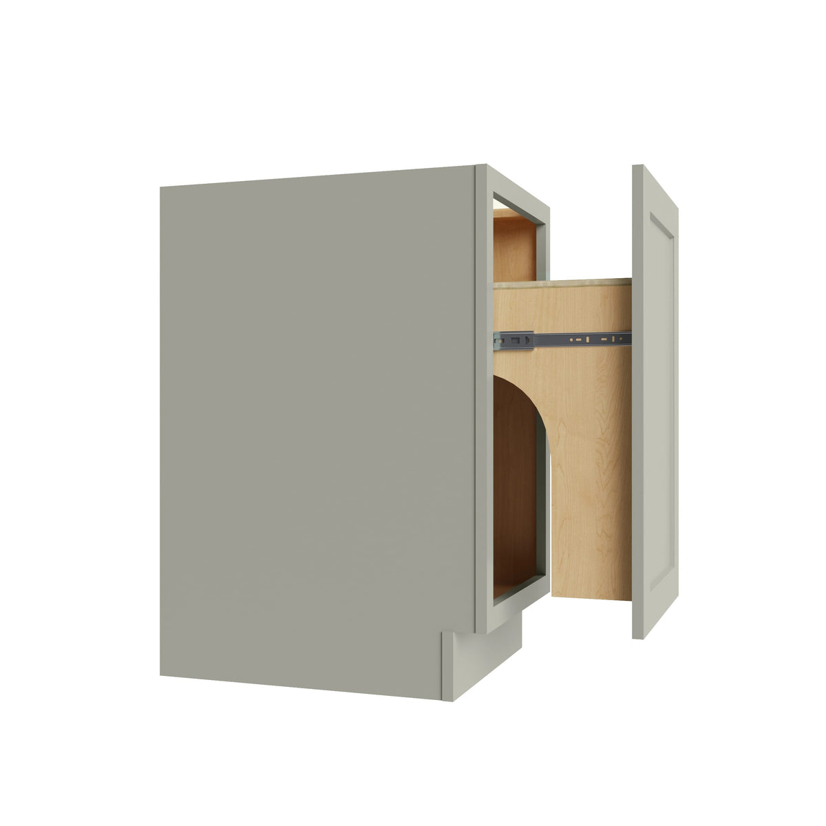 KCD Shaker Moss Trash Can Base w/ Full Ht Door - 18" W - product photo