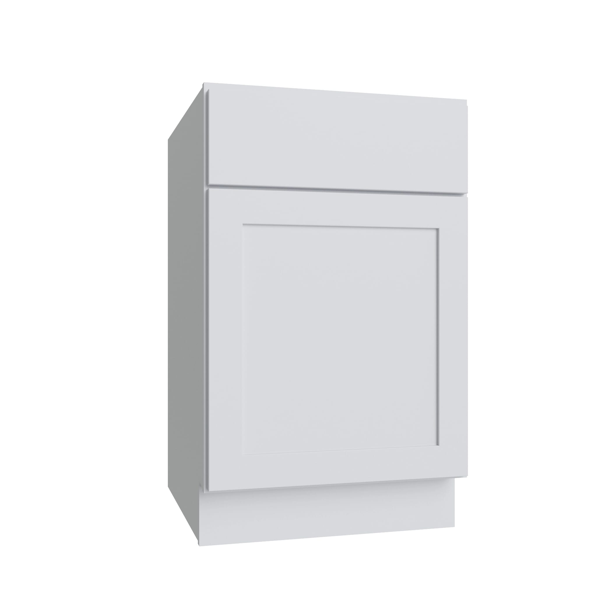 KCD Shaker Designer White Slab Single Door Standard Base Cabinet - 21" W - product photo