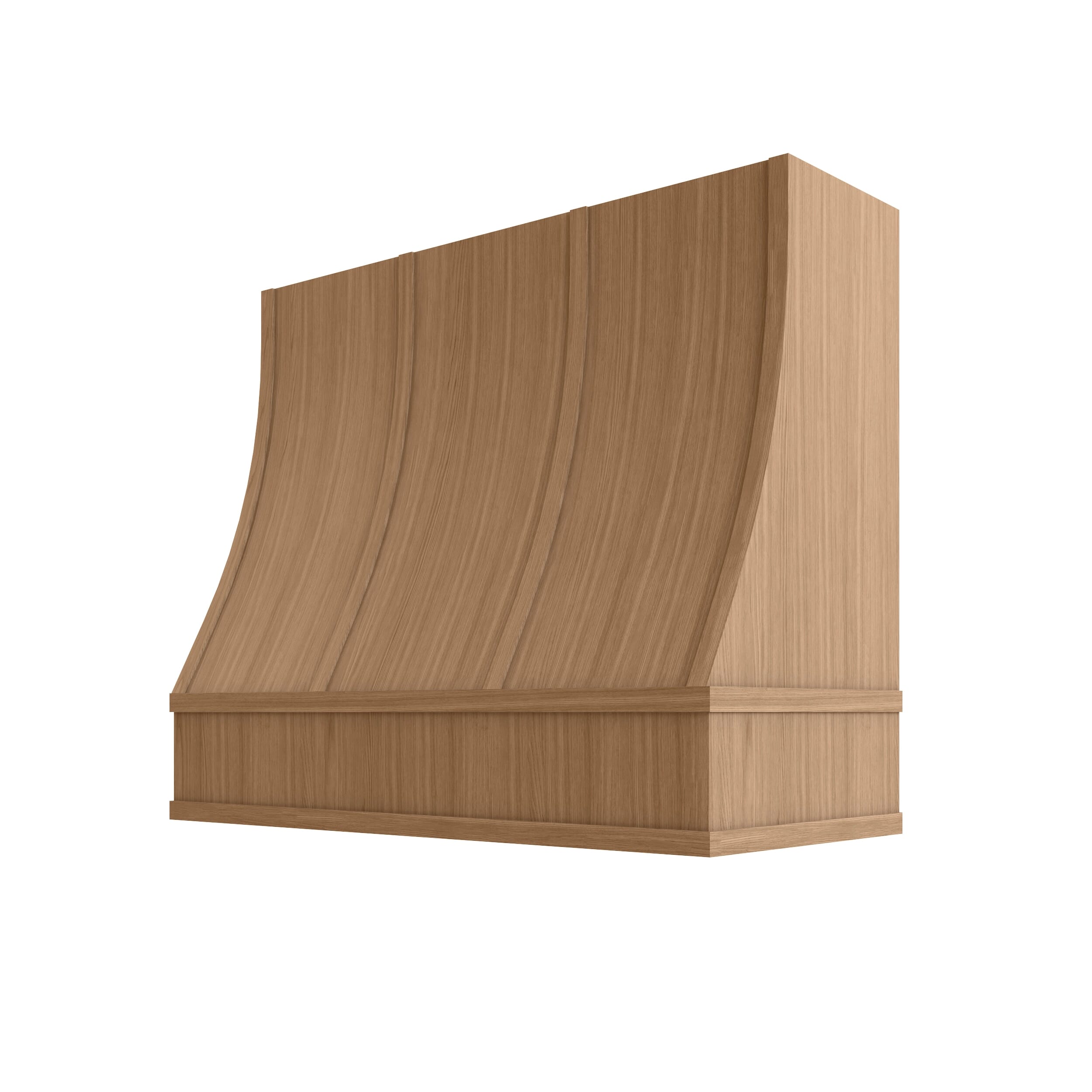 KCD Oslo Oak Sloped Hood with Strapping Flat Trim - 42" W x 36" H - product photo