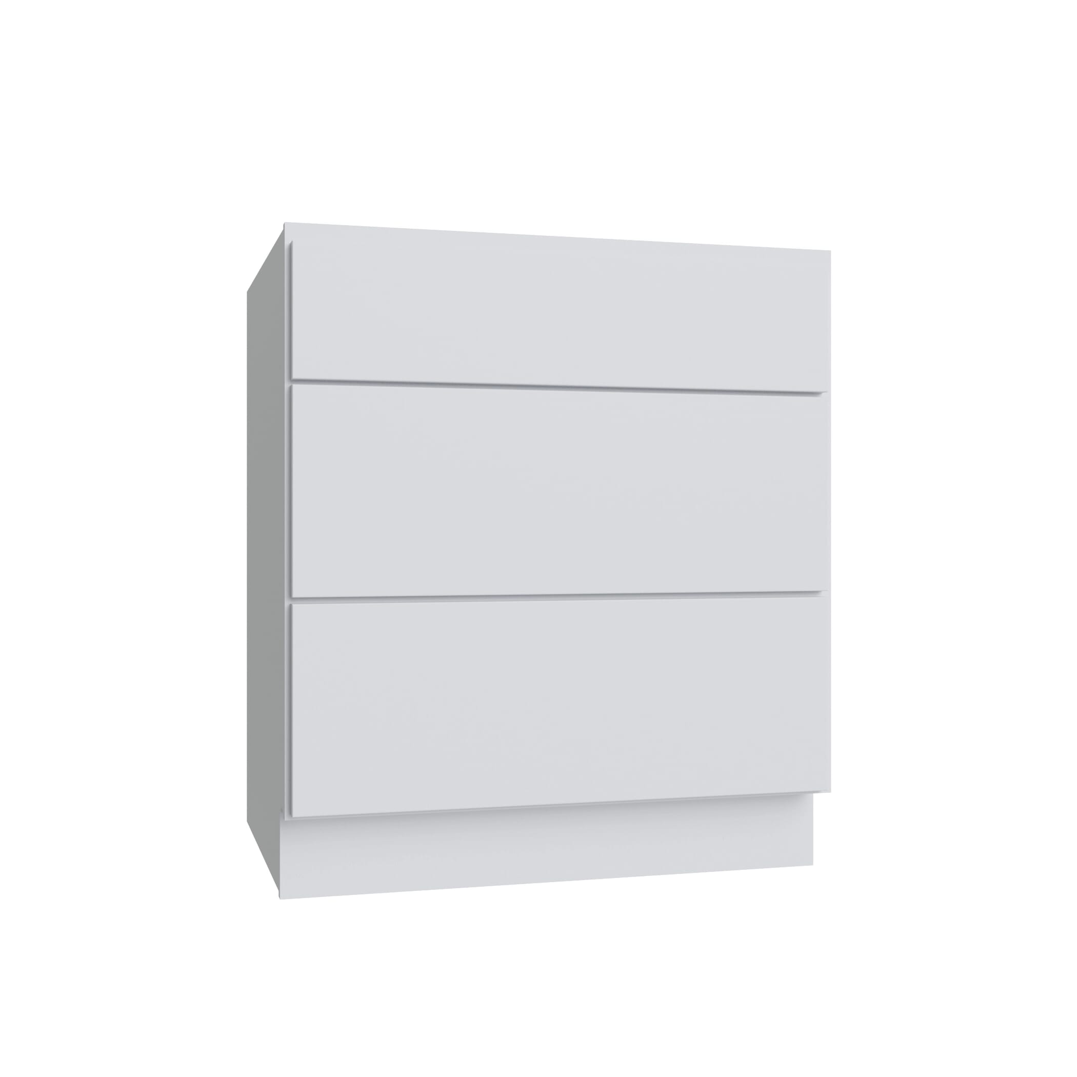 KCD Shaker Designer White Slab Vanity Drawer Base - 24" W - product photo