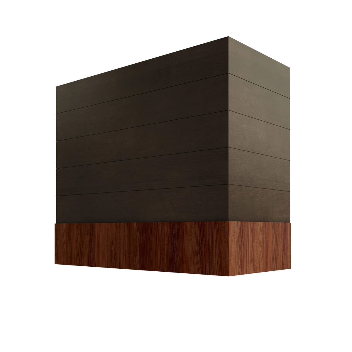 KCD Brooklyn Slate Box Hood with Shiplap Walnut Band - 36" W x 48" H - product photo