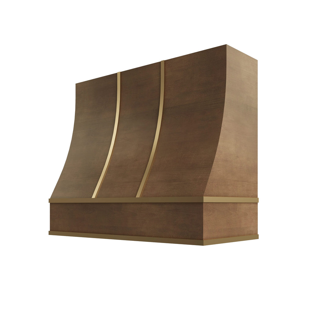 KCD Shaker Kodiak Sloped Hood with Brass Strapping - 36" W x 48" H - product photo