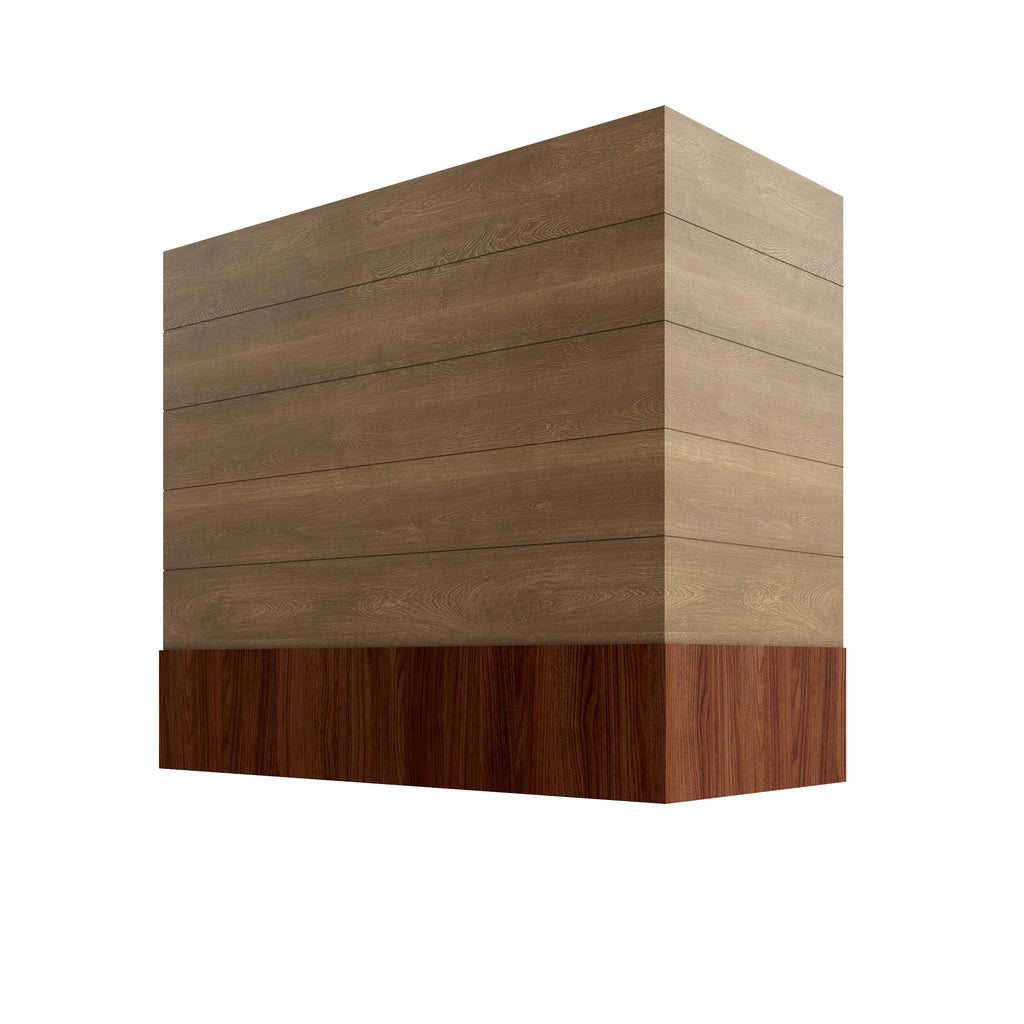 KCD Brooklyn Fawn Box Hood with Shiplap Walnut Band - 36" W x 36" H - product photo