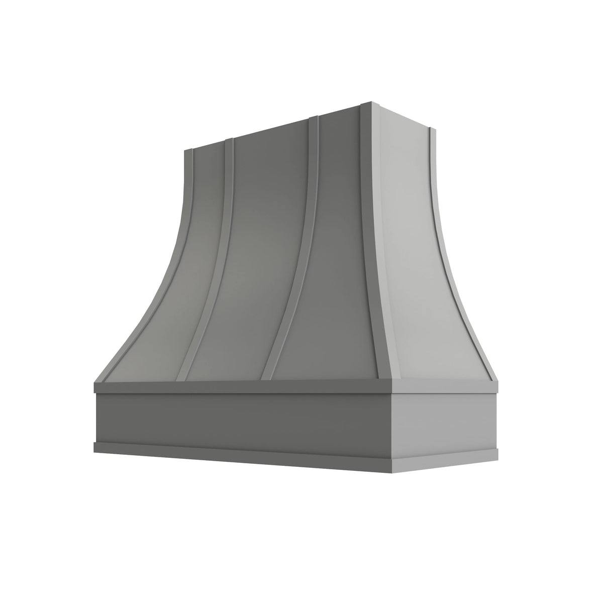 KCD Essential Gray Curved Hood with Strapping Flat Trim - 36" W x 30" H - product photo