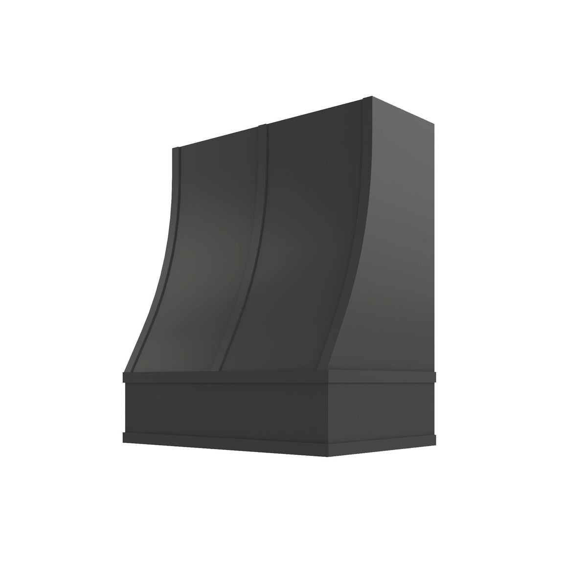 KCD Black Sloped Hood with Strapping Flat Trim - 30" W x 36" H - product photo
