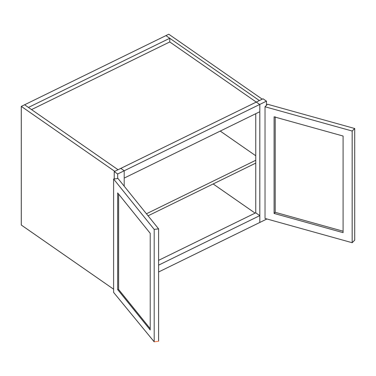 KCD Brooklyn Pearl Deep Wall Cabinet - 33" W x 24" H x 24" D - line drawing