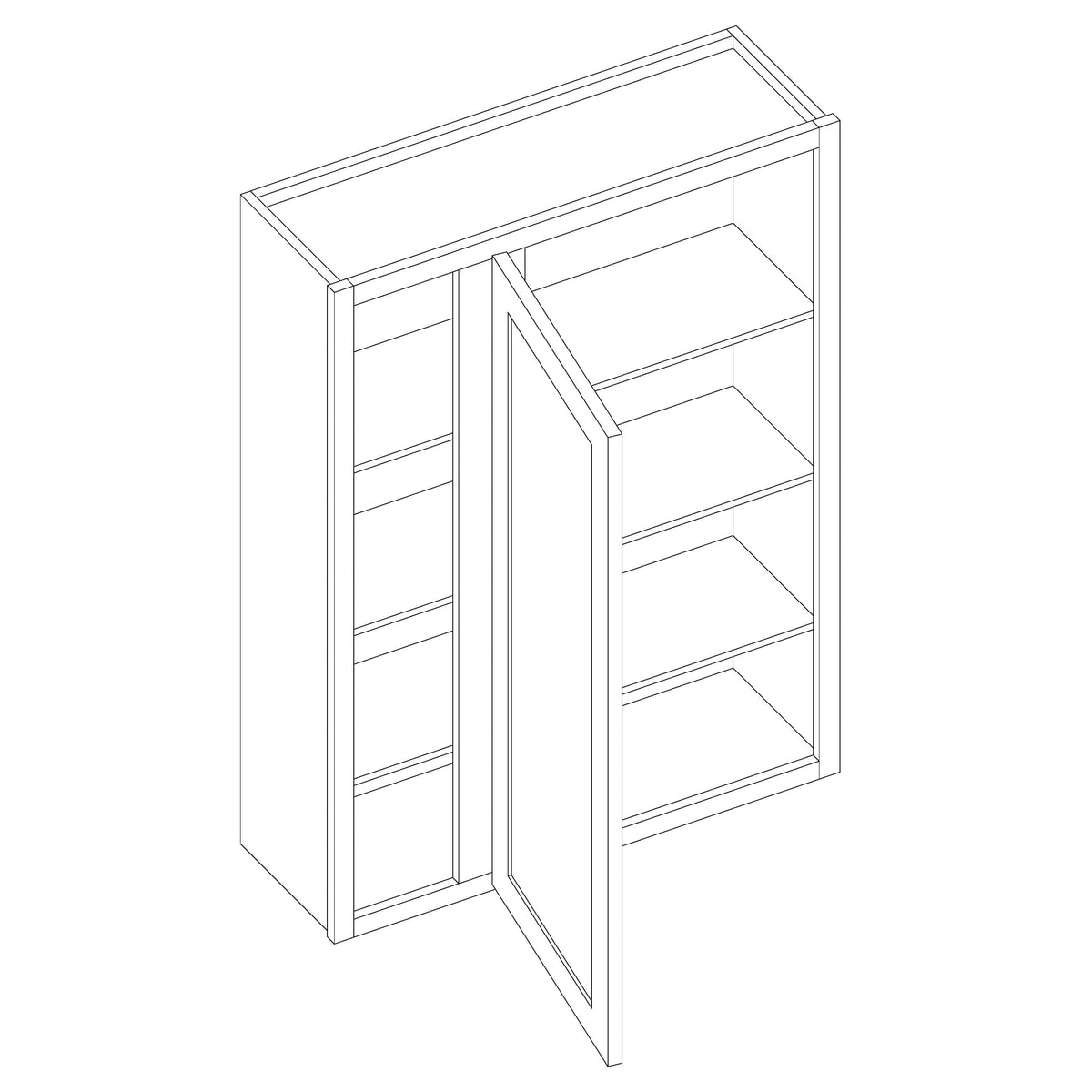 KCD Brooklyn Pearl Blind Wall Cabinet - 36" W x 42" H - line drawing