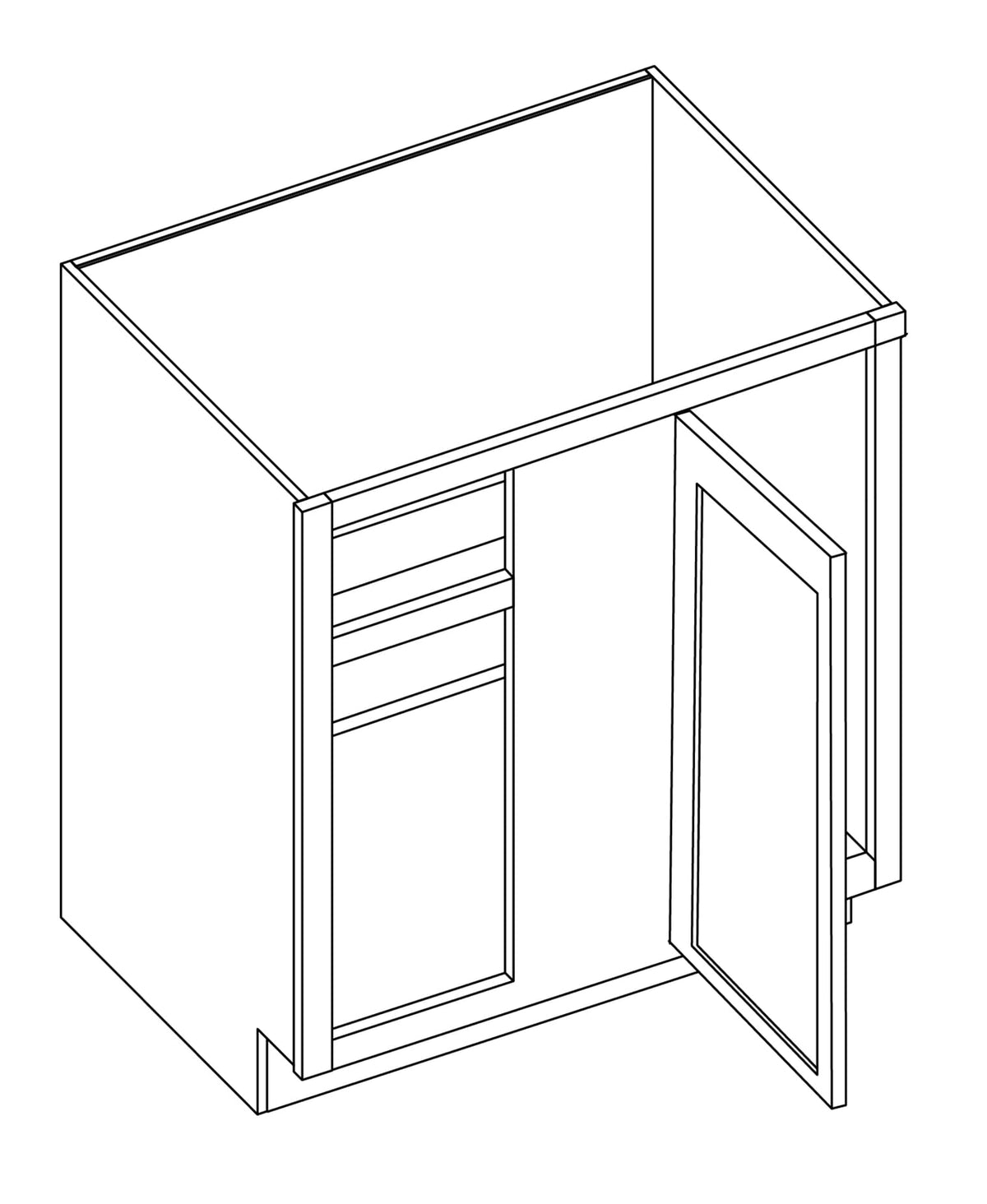 KCD Brooklyn Pearl Blind Base Cabinet for 36" to 39" Space - 30" W - line drawing