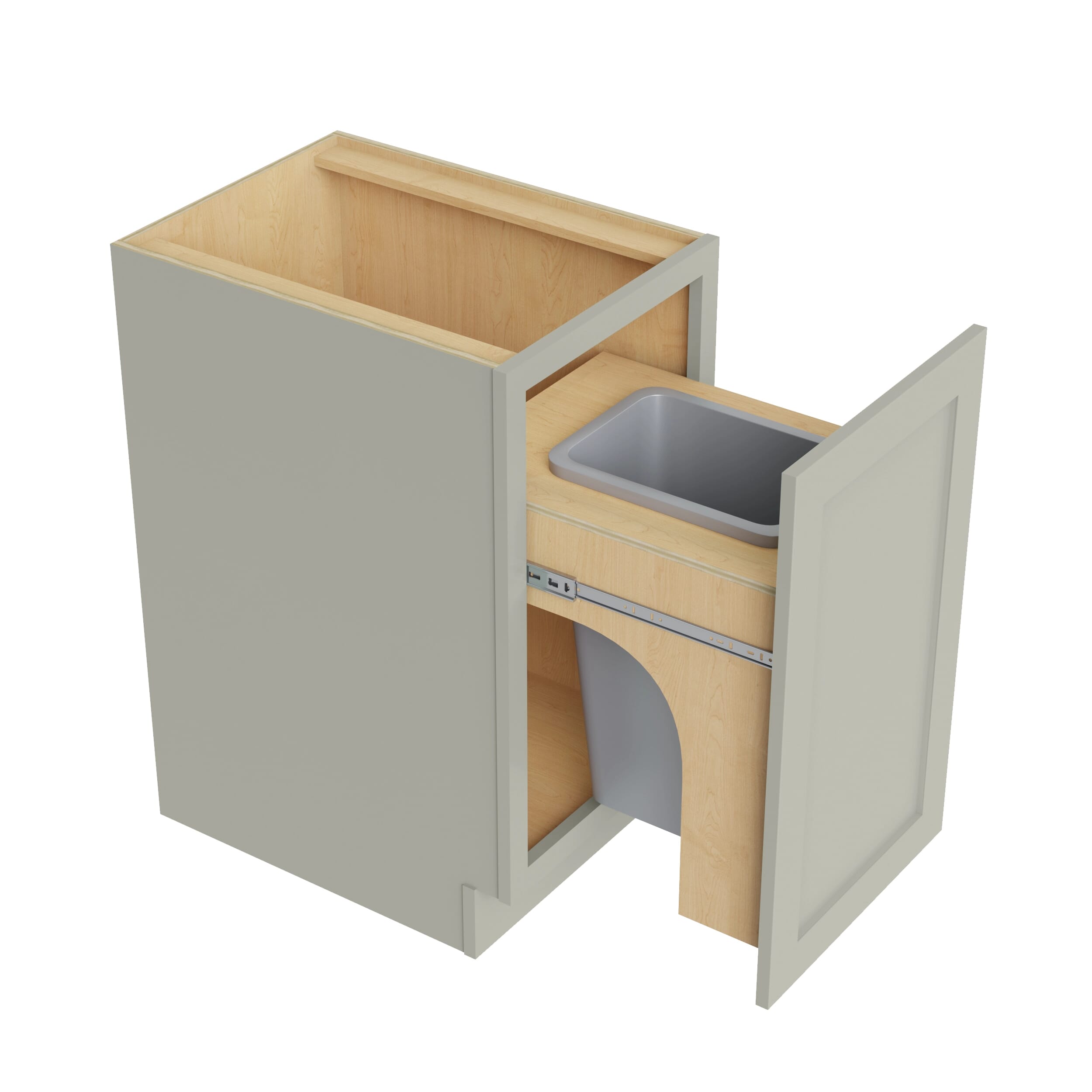 KCD Shaker Moss Trash Can Base w/ Full Ht Door - 18" W w/ 1 Can - product photo