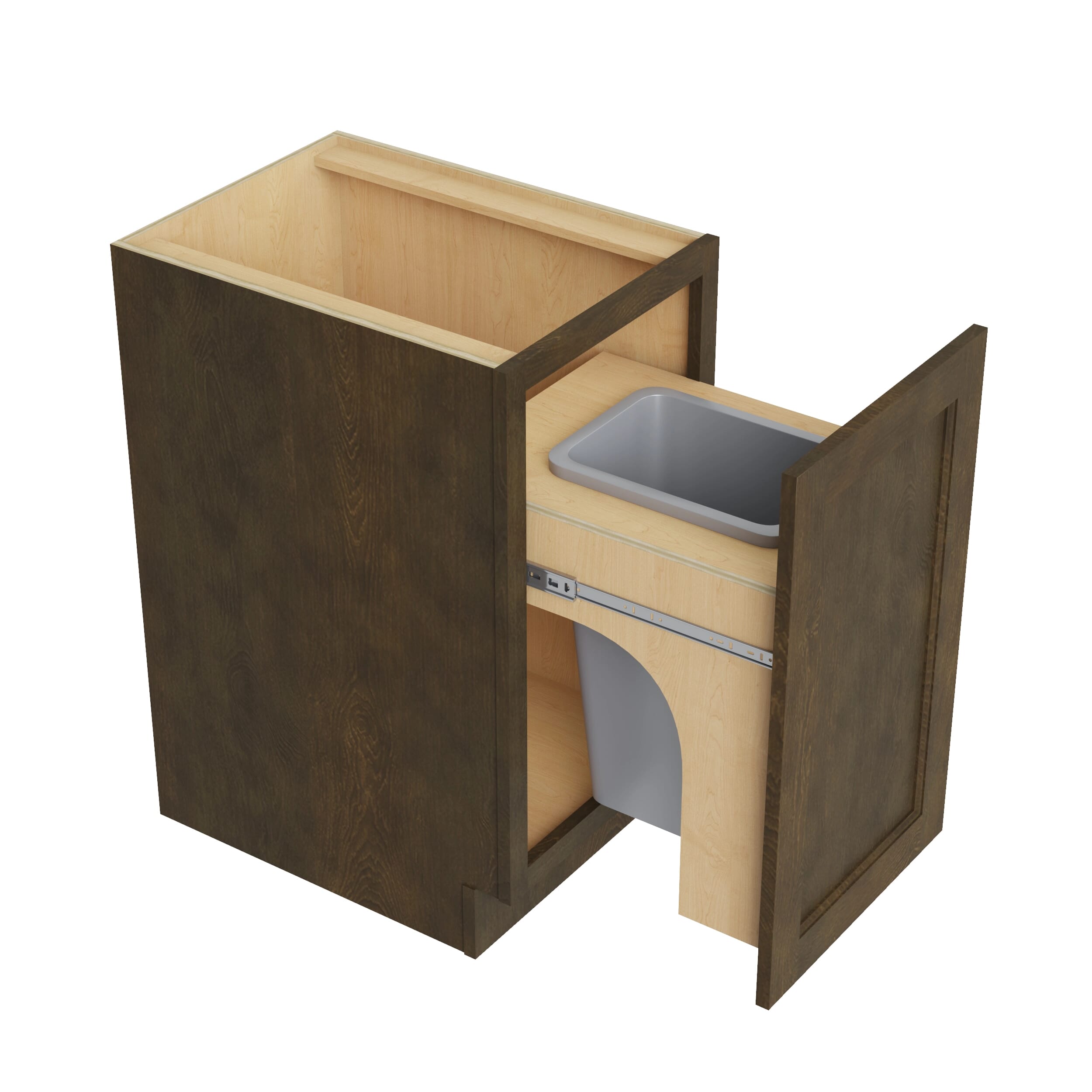 KCD Brooklyn Slate Trash Can Base w/ Full Ht Door - 18" W w/ 1 Can - product photo