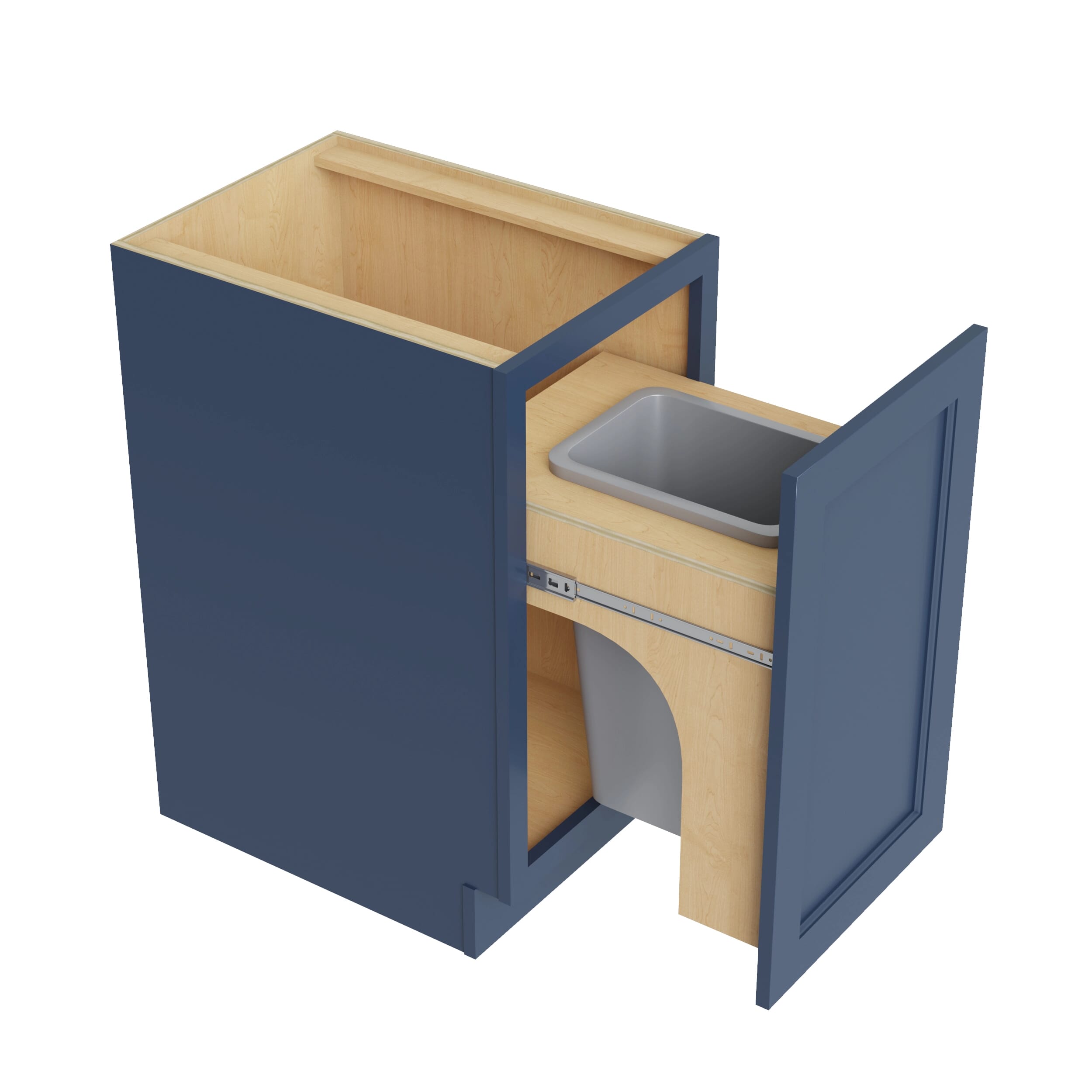 KCD Brooklyn Midnight Trash Can Base w/ Full Ht Door - 18" W w/ 1 Can - product photo
