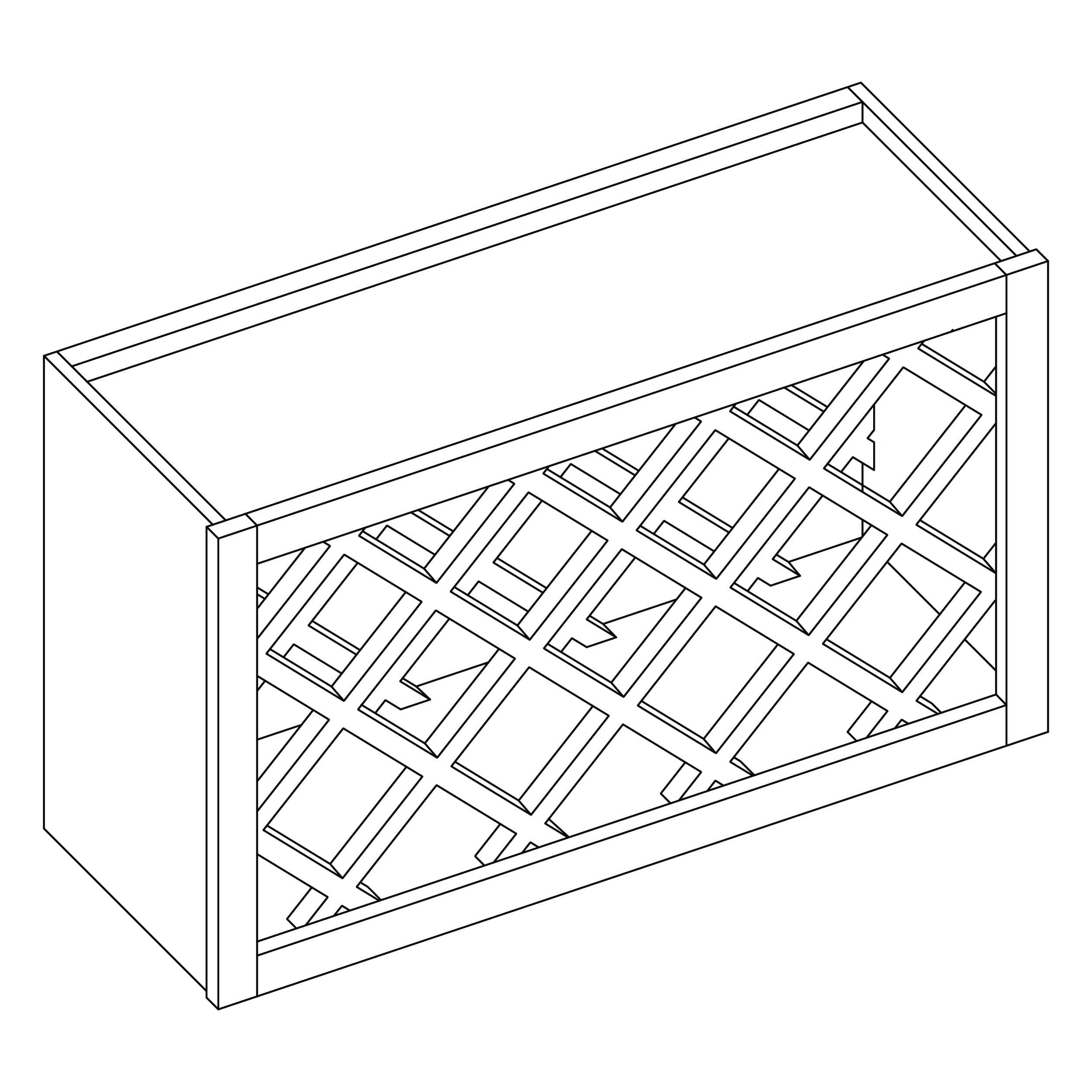 KCD Essential Gray Wine Rack - 30" W x 18" H x 12" D - line drawing