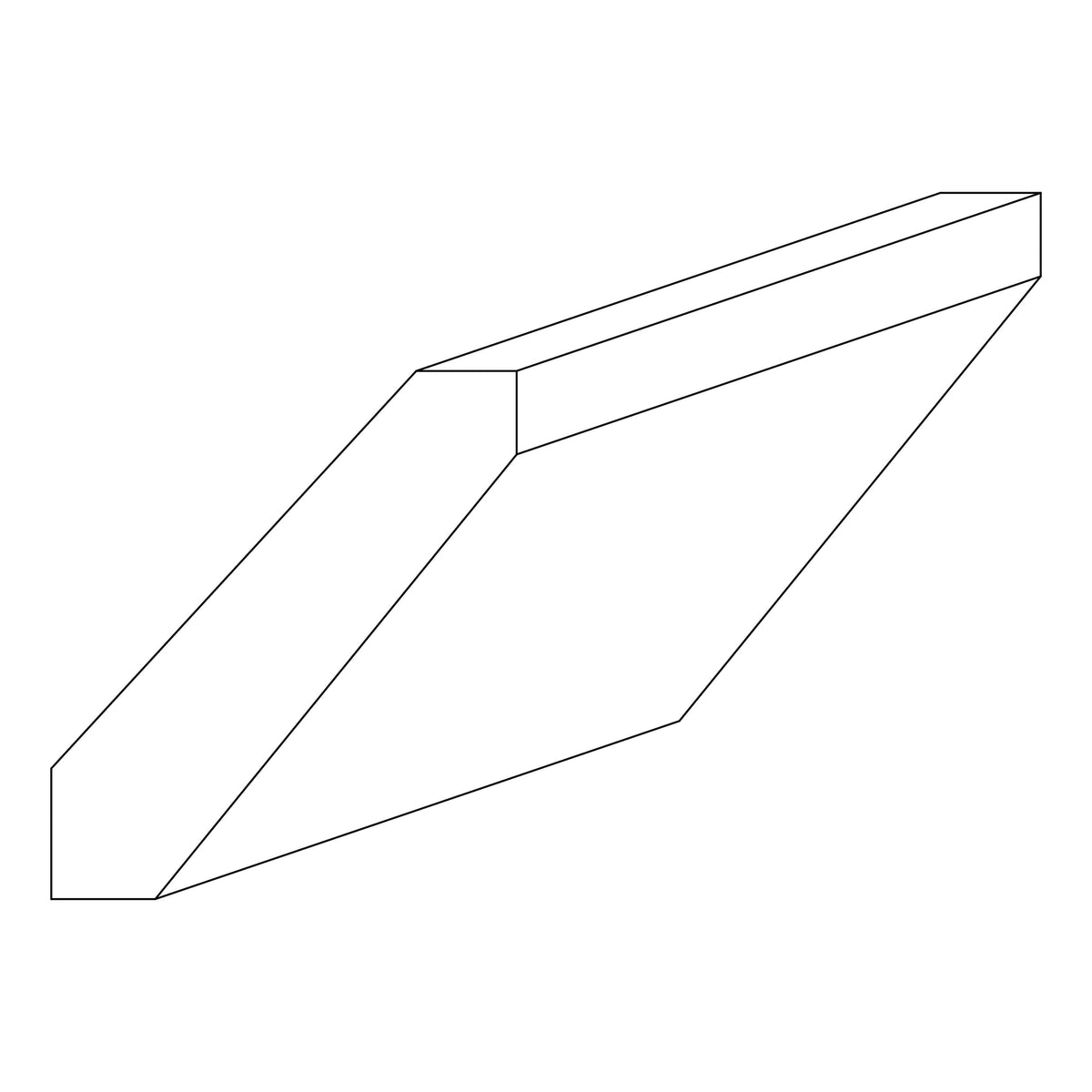 KCD Essential Gray Shaker Crown Molding - line drawing