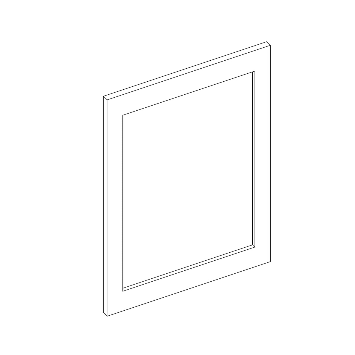 KCD Shaker Designer White Decorative Wall Panel - 12" W x 30" H - line drawing