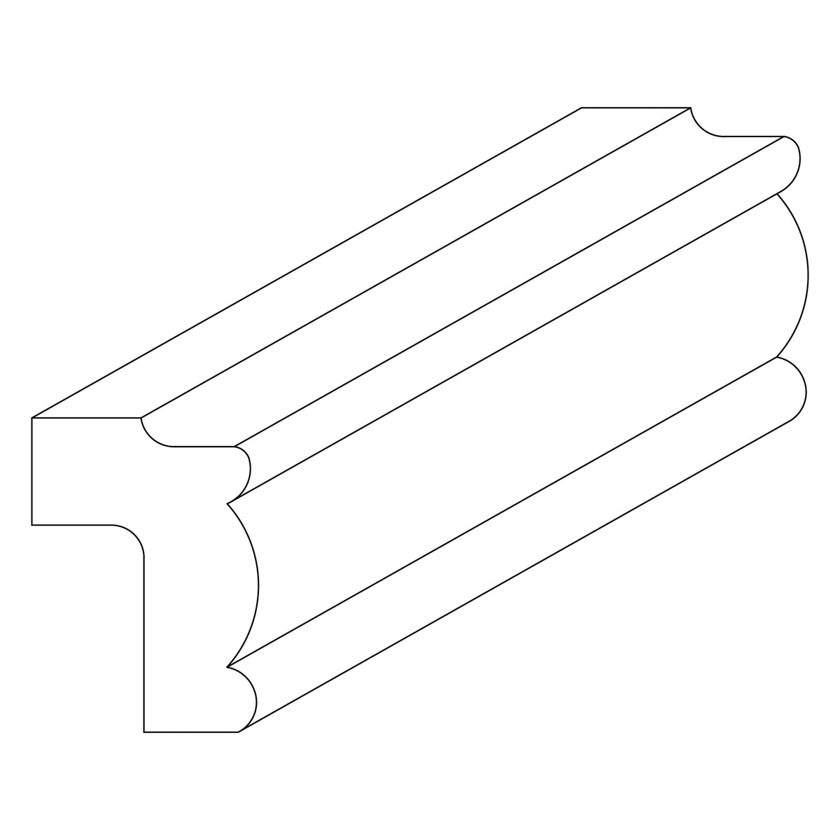 KCD Shaker Sand Traditional Light Rail - line drawing