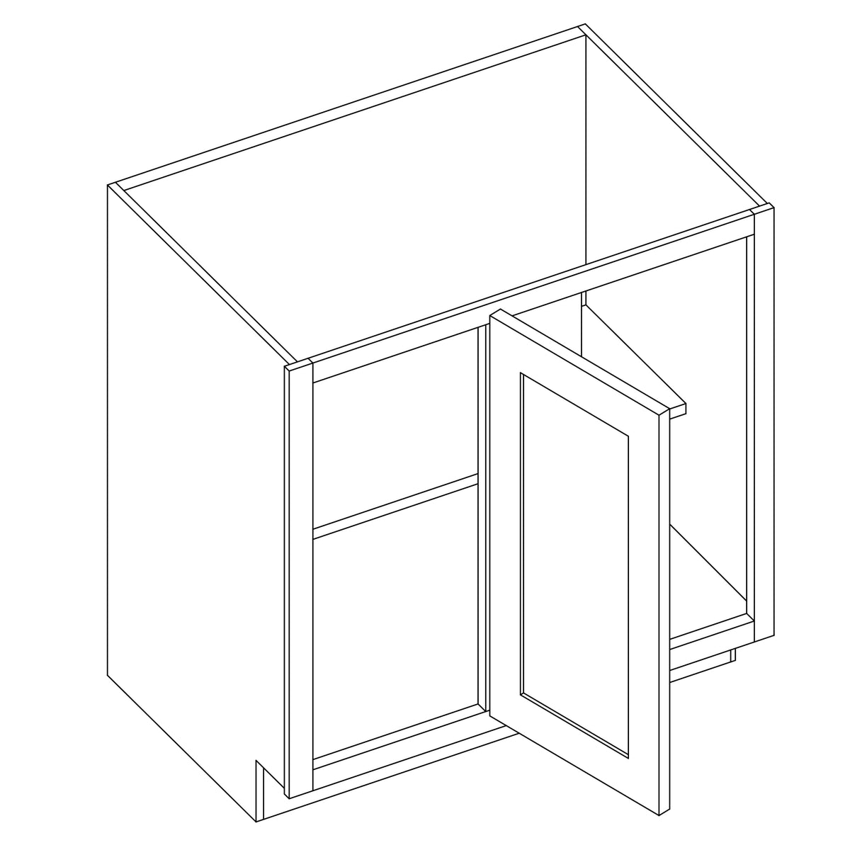 KCD Shaker Kodiak Blind Base Cabinet for 36" to 39" Space - 30" W - line drawing