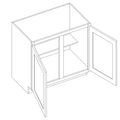 KCD Brooklyn Modern Gray Full Height Double Door Base Cabinet - 42" W - line drawing