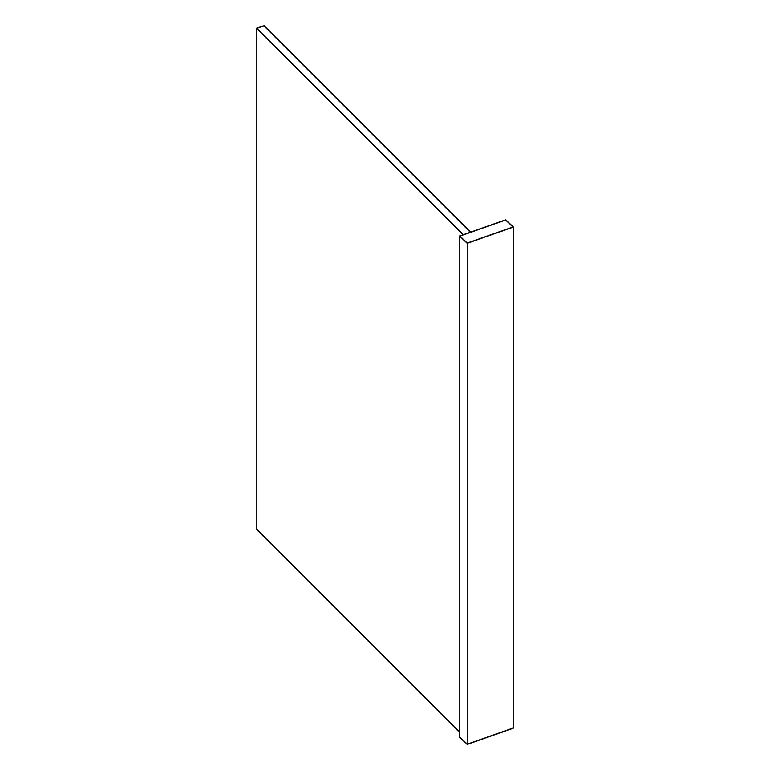 KCD Shaker Designer White Dish Washer End Panel - line drawing