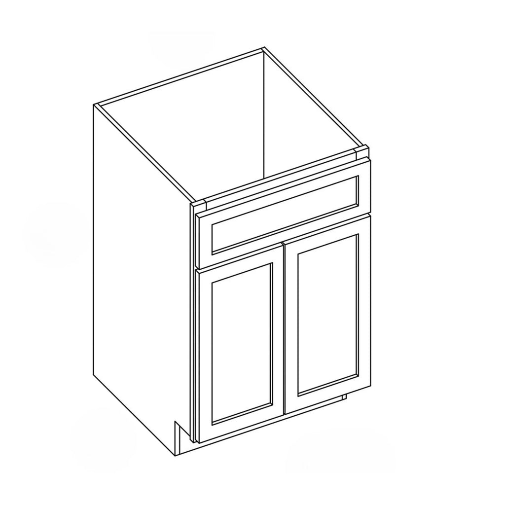 KCD Brooklyn Fawn Double Door Vanity - 24" W - line drawing