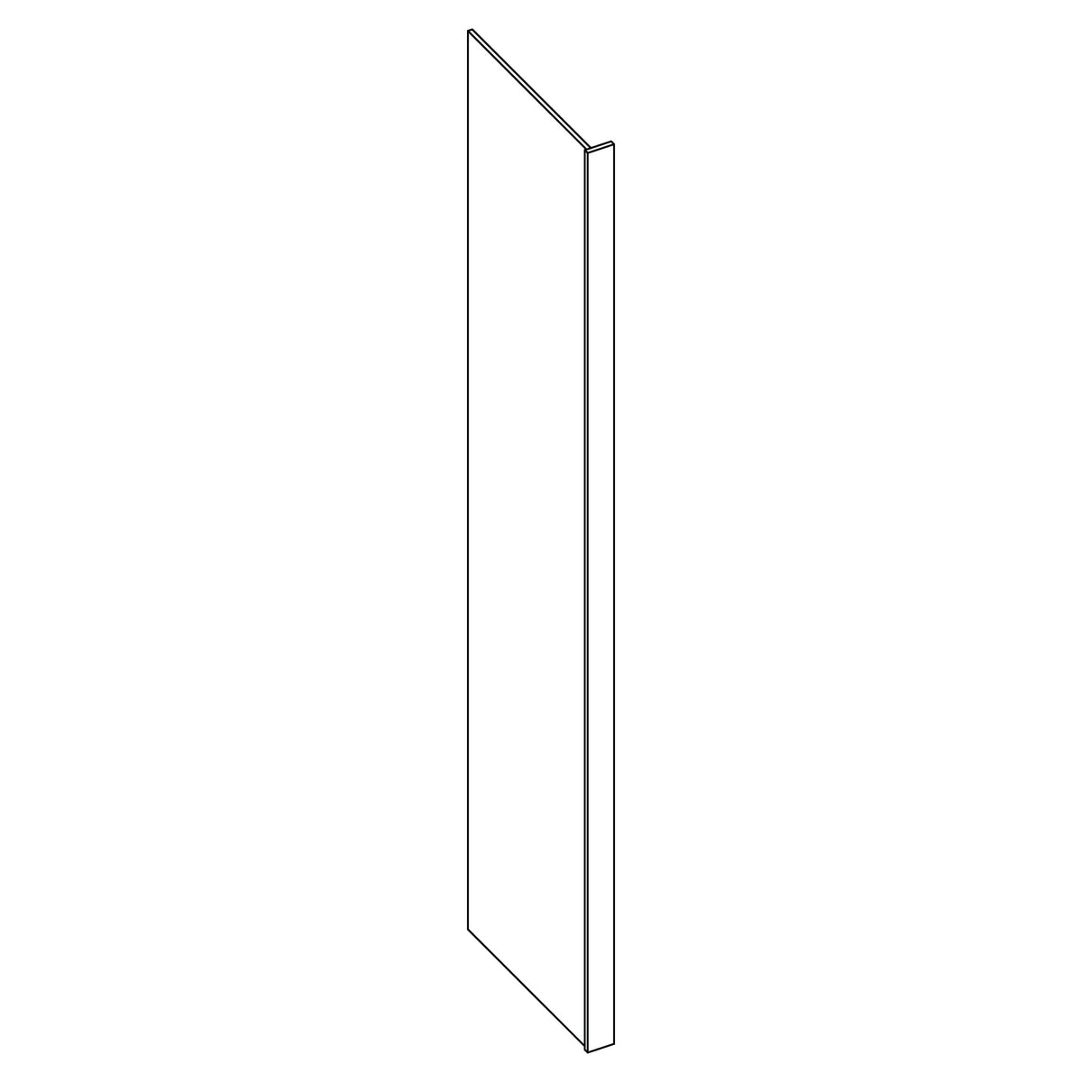 KCD Shaker Designer White Tall End Panel - line drawing