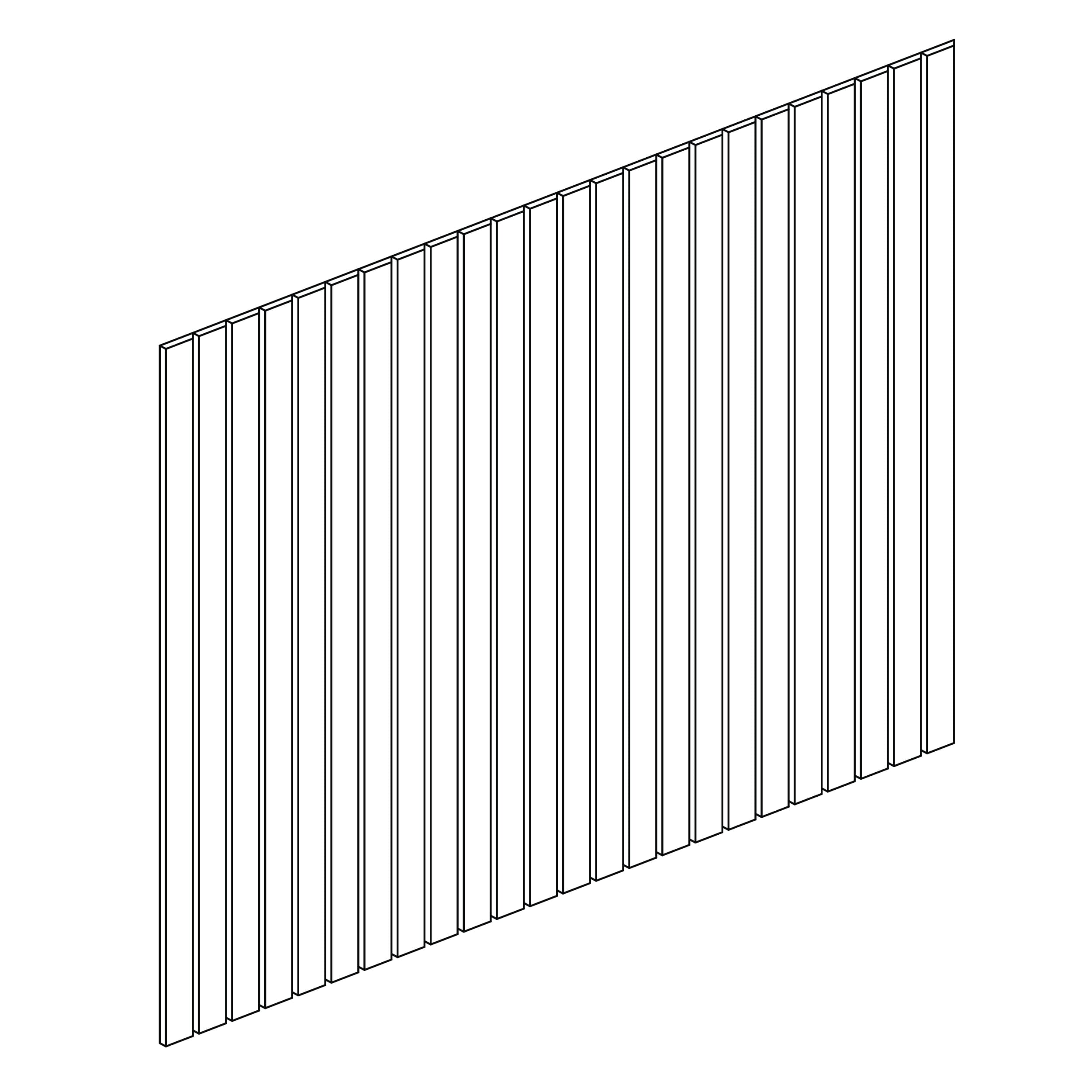 KCD Shaker Designer White Bead Board - 48" W x 42" H x 0.25" D - line drawing