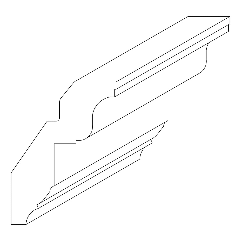 KCD Shaker Sand Royal Crown Molding - line drawing
