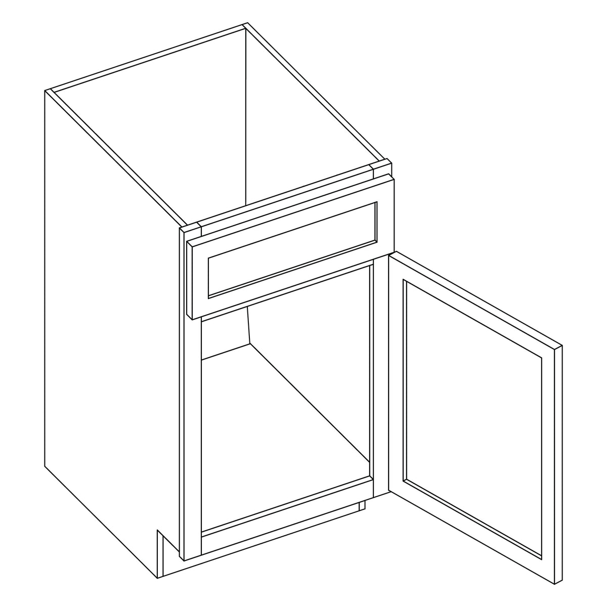 KCD Shaker Kodiak Vanity - 21" W - line drawing