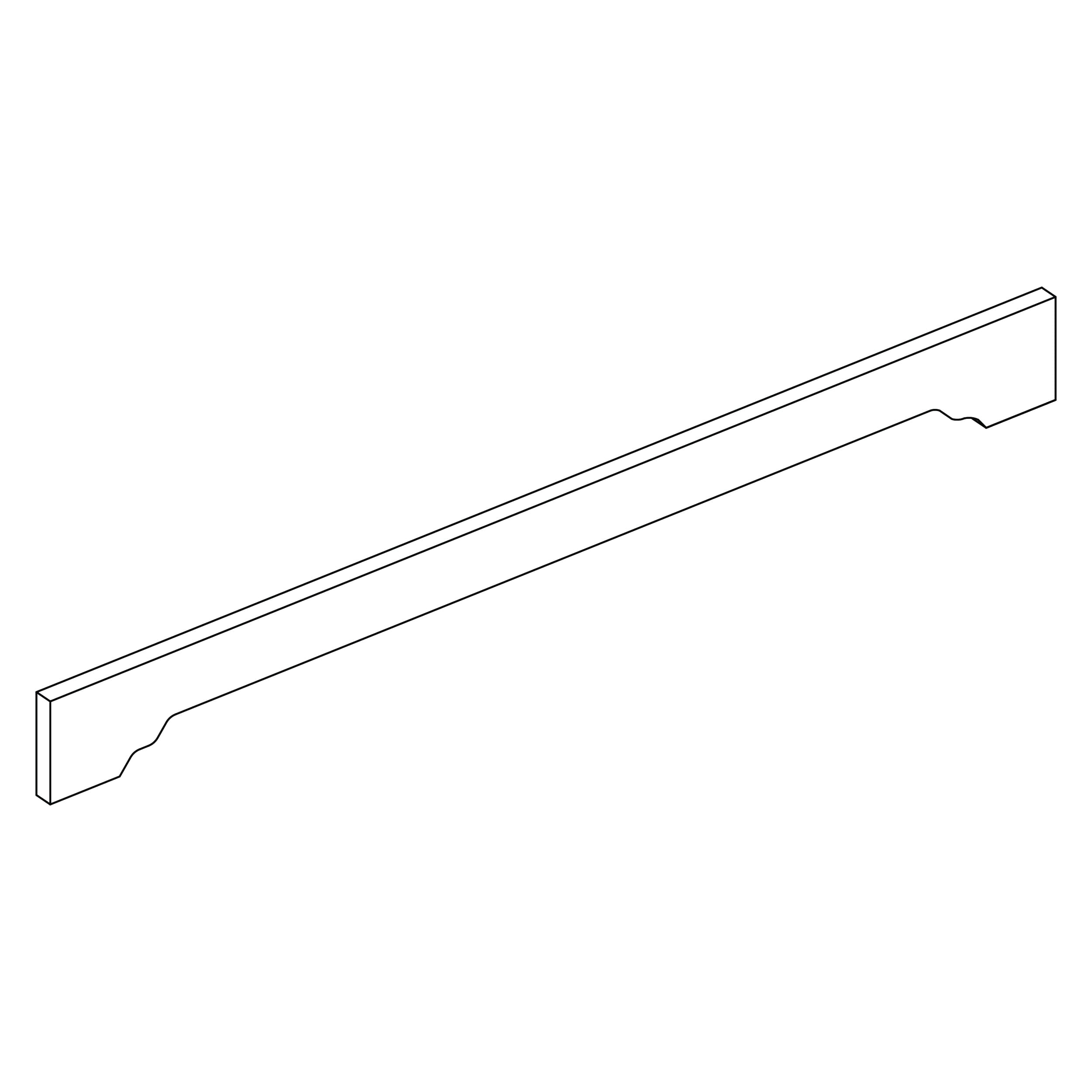 KCD Shaker Designer White Furniture Valance - 37" W - line drawing