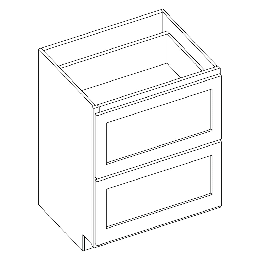 KCD Brooklyn Fawn 2 Drawer Base Cabinet - 30" W - line drawing