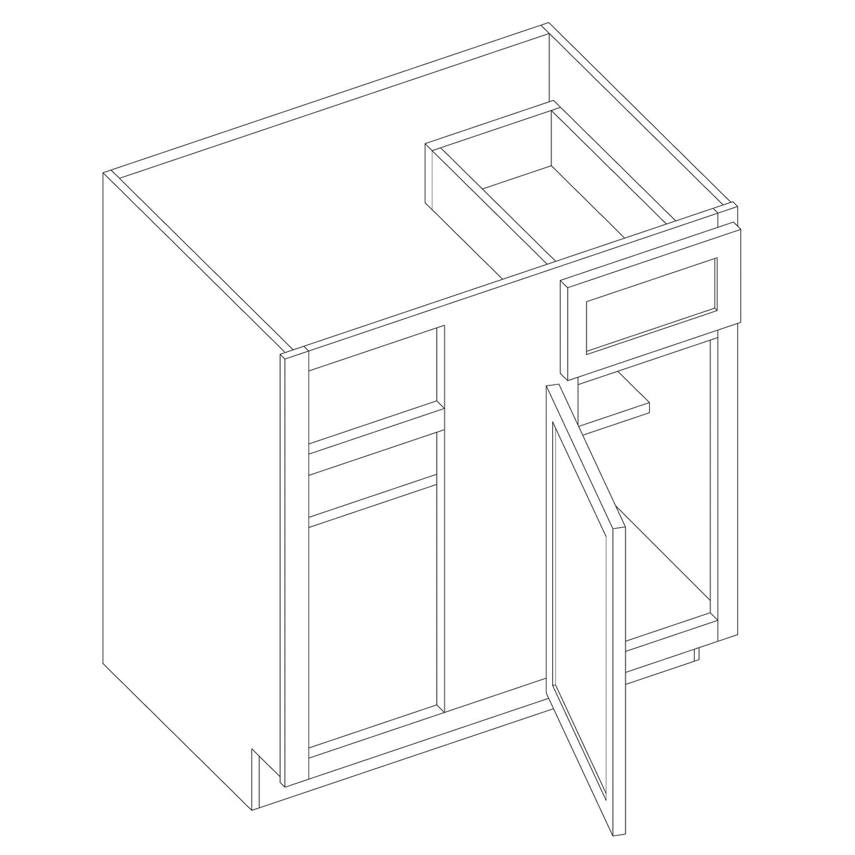 KCD Shaker Moss Blind Base Cab for 48" to 51" Space - 48" W - line drawing