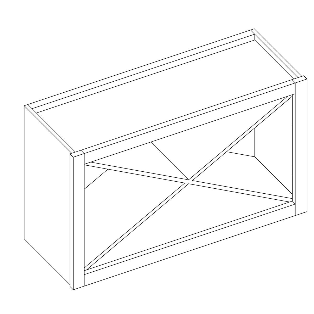 KCD Shaker Sand Wine Rack - 30" W x 18" H x 12" D - line drawing