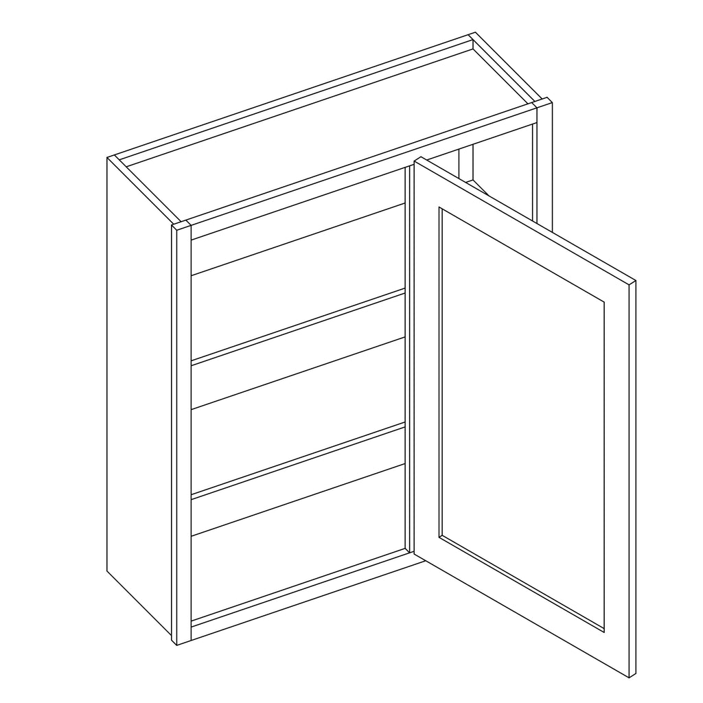 KCD Essential White Blind Wall Cabinet - 30" W x 30" H - line drawing