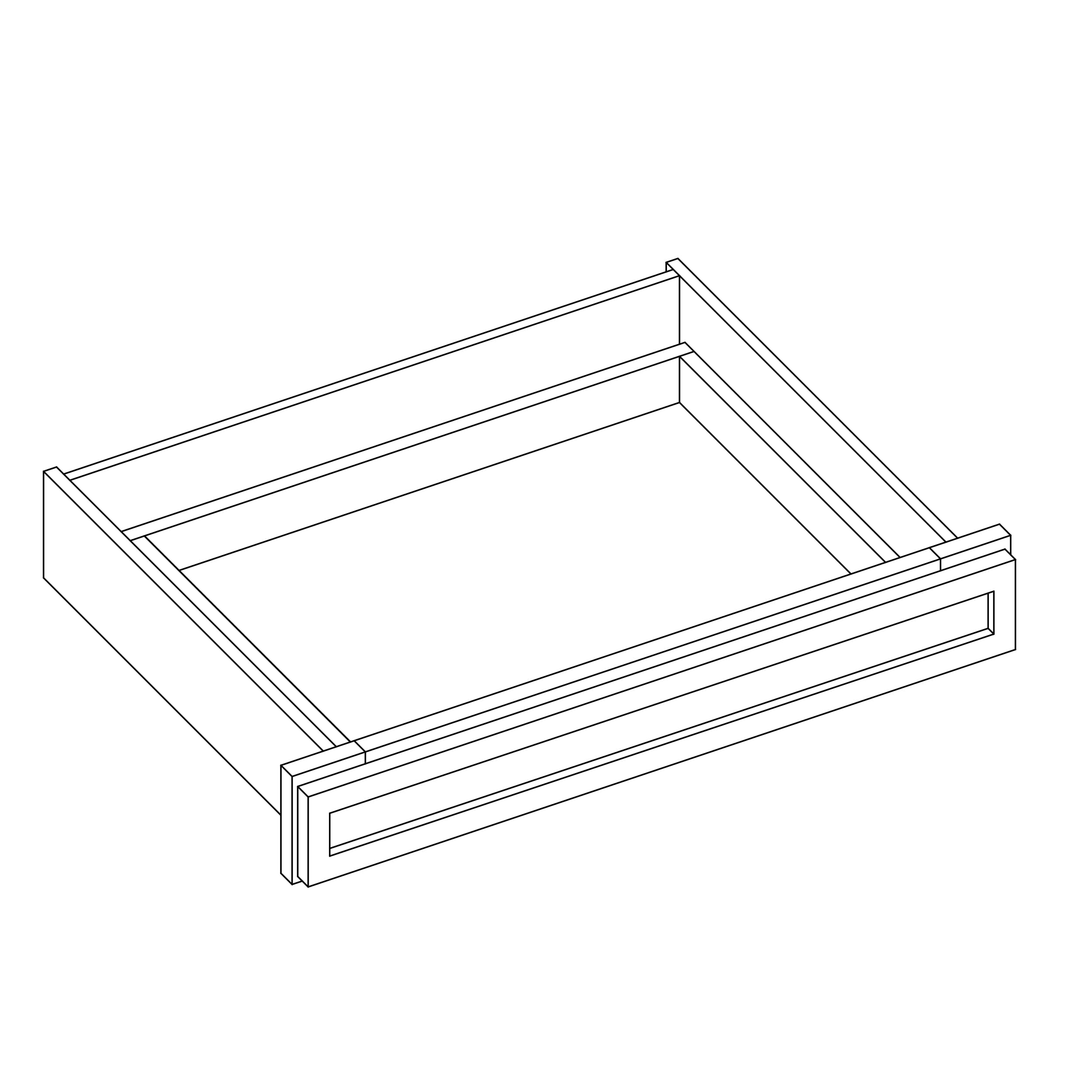 KCD Oslo White Vanity Drawer - 24" W - line drawing