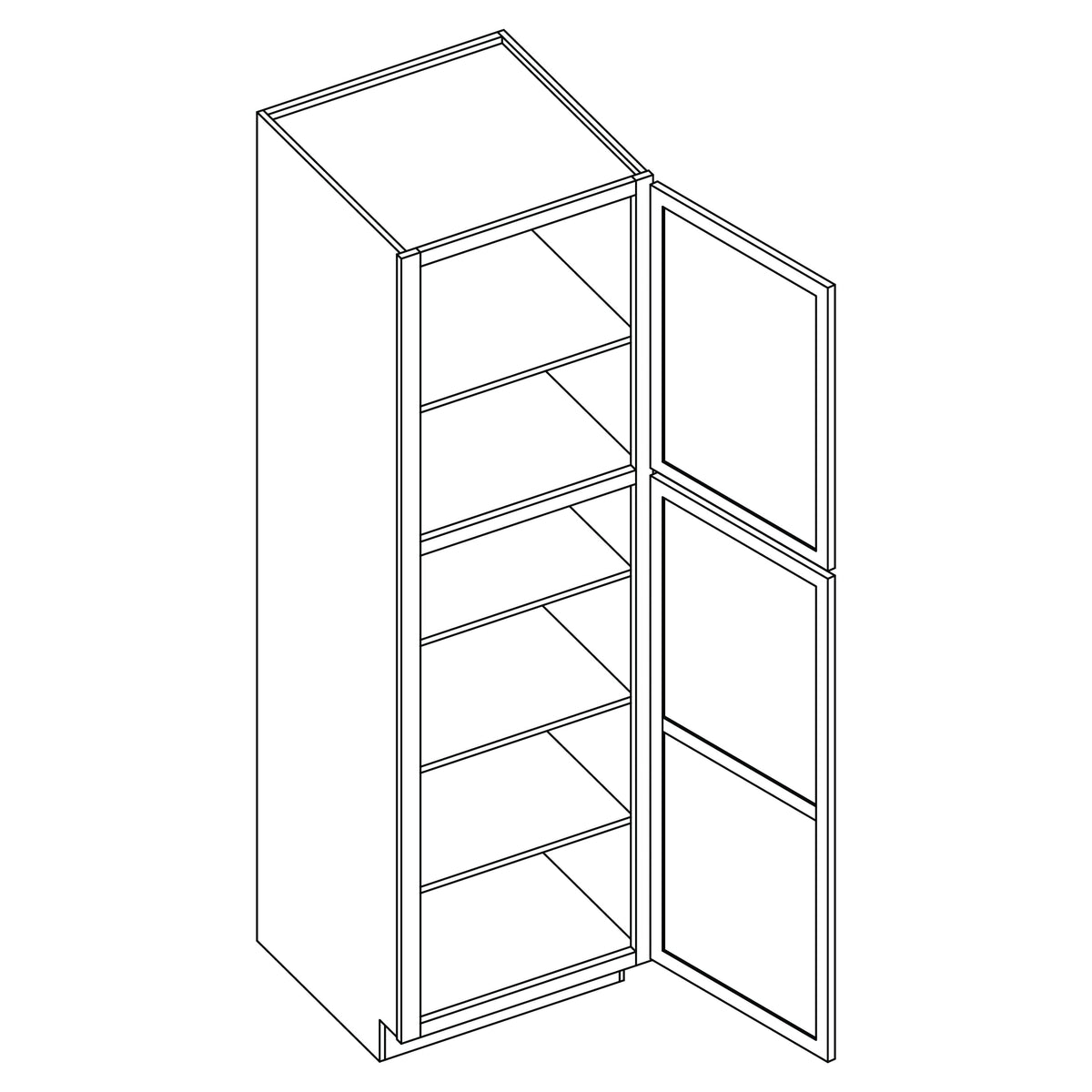 KCD Brooklyn Fawn Pantry - 18" W x 96" H - line drawing