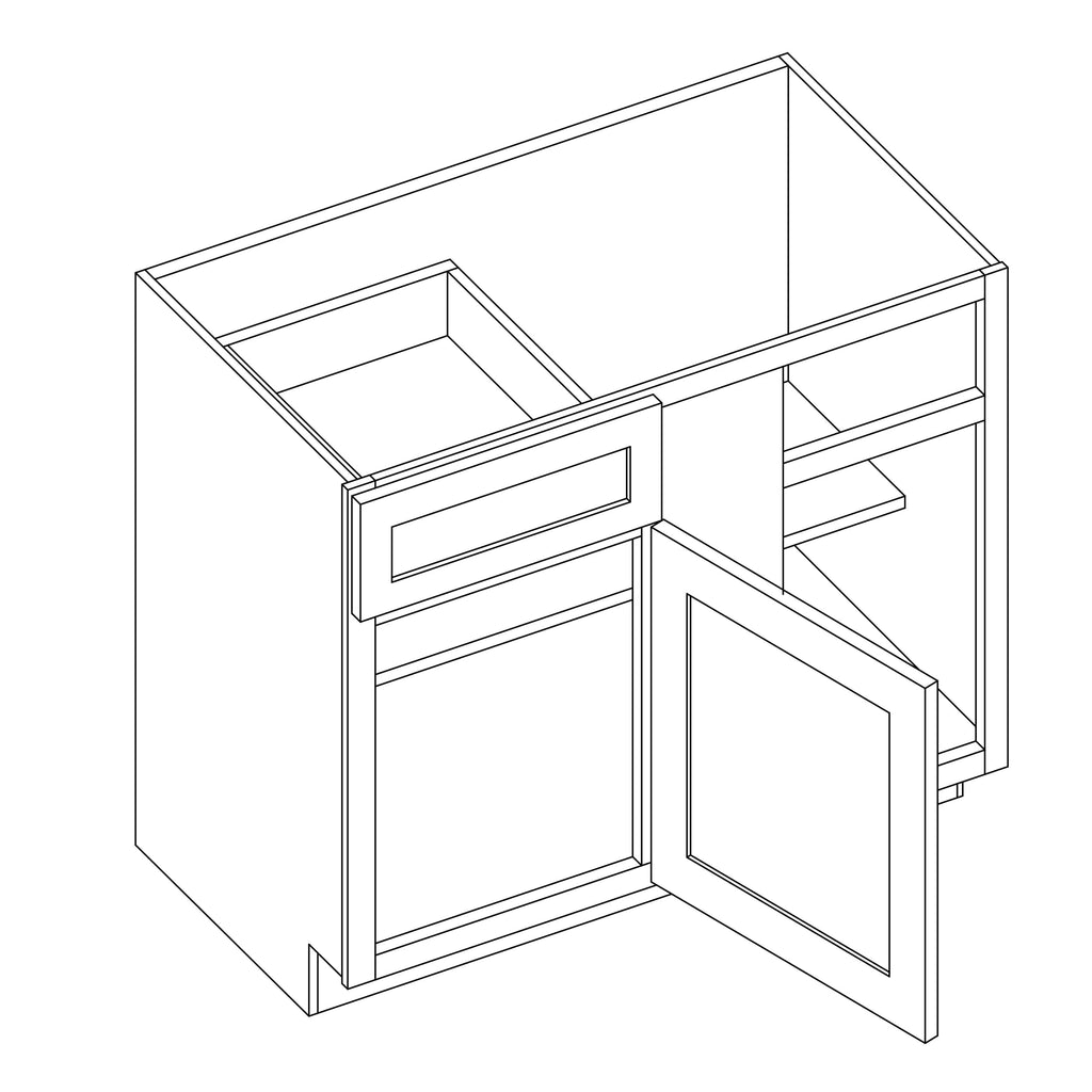 KCD Brooklyn Slate Blind Base Cab for 48" to 51" Space - 48" W - line drawing